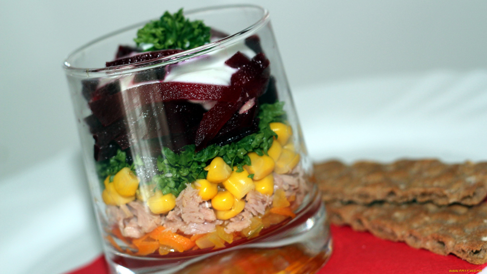 еда, салаты, , закуски, слоеный, салат, кукуруза