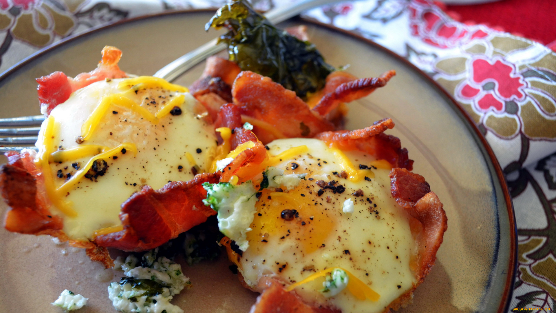 еда, Яичные, блюда, яйцо, бекон