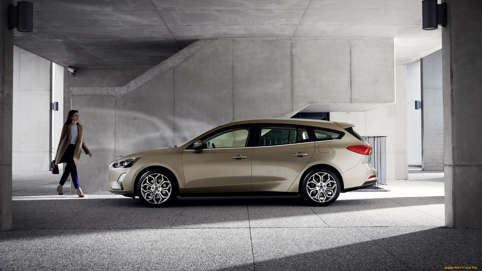 ford, focus, turnier, titanium, , 2018, автомобили, ford, focus, furnier, fitanium, форд, универсал, американские, машины, new, golden, side, view, wagon