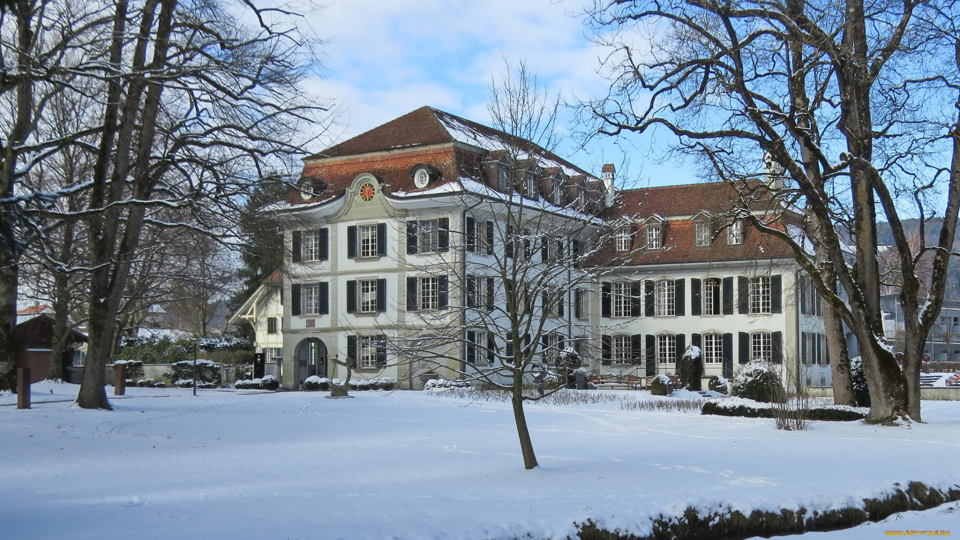 города, -, здания, , дома, деревья, дом