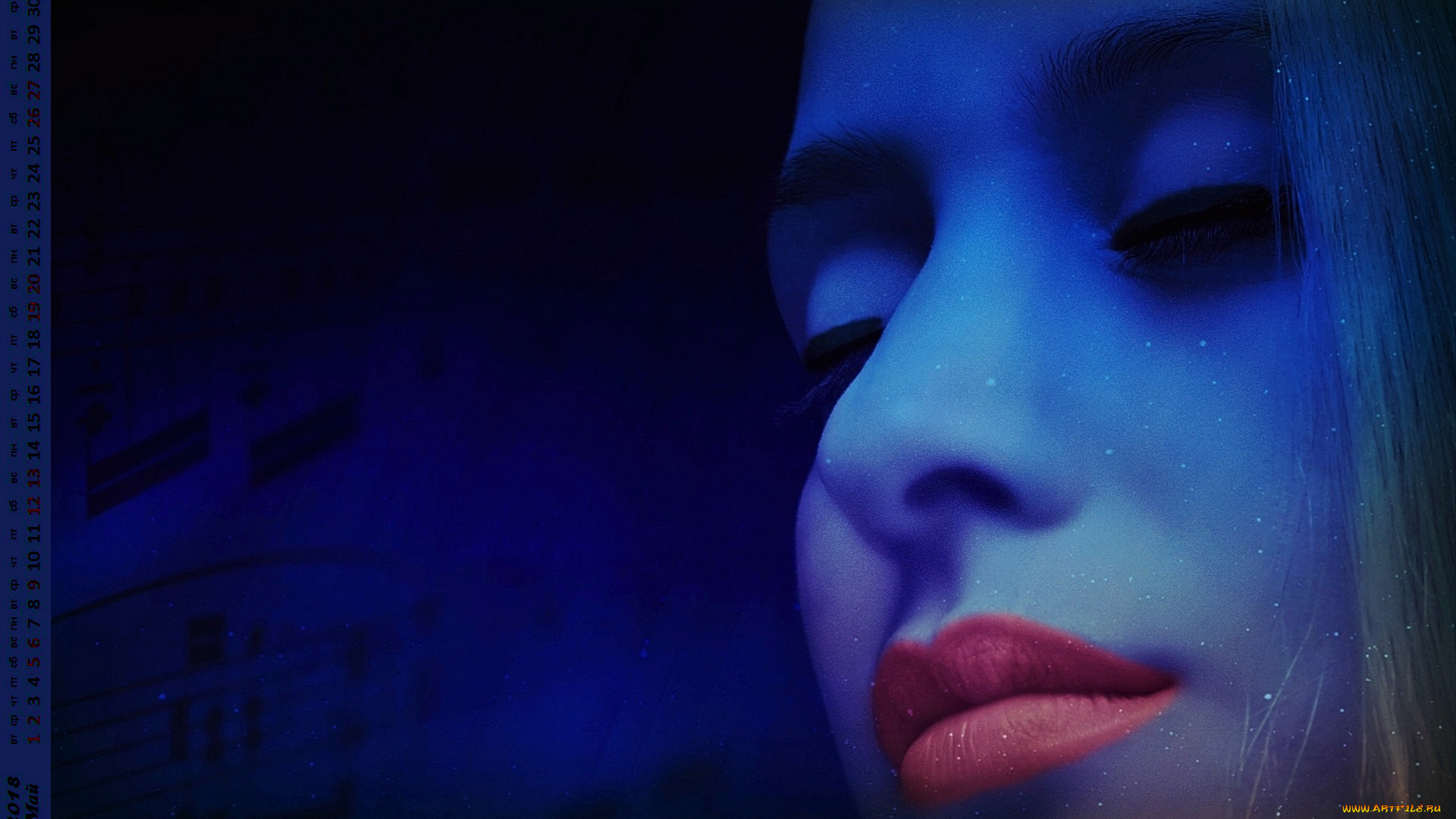 календари, компьютерный, дизайн, девушка, лицо