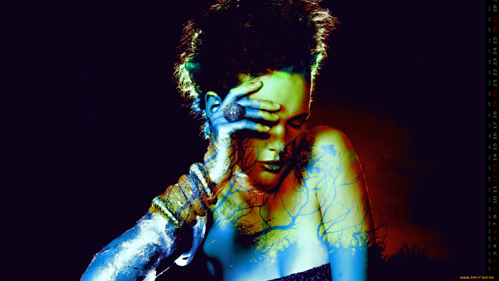 календари, компьютерный, дизайн, девушка, узор