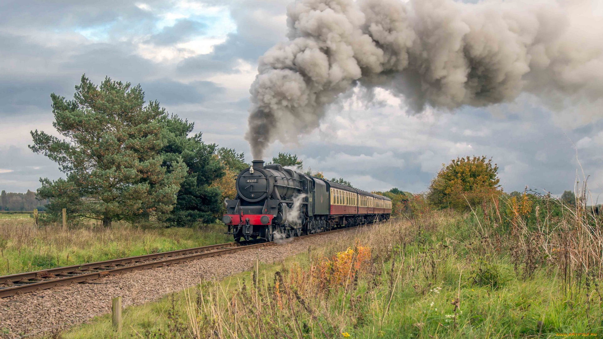 техника, паровозы, локомотив, состав