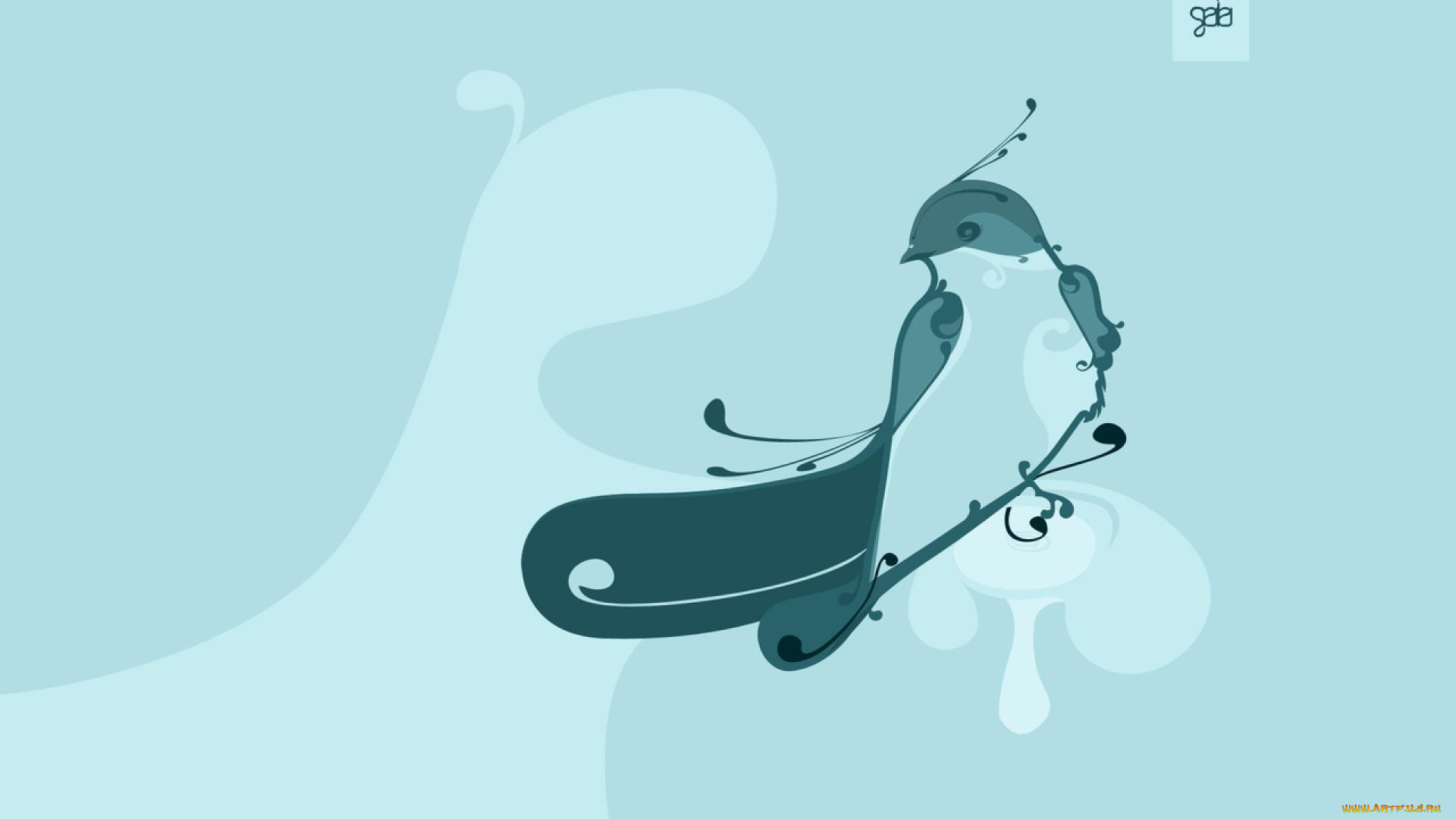 векторная, графика, животные, , animals, волна, птица