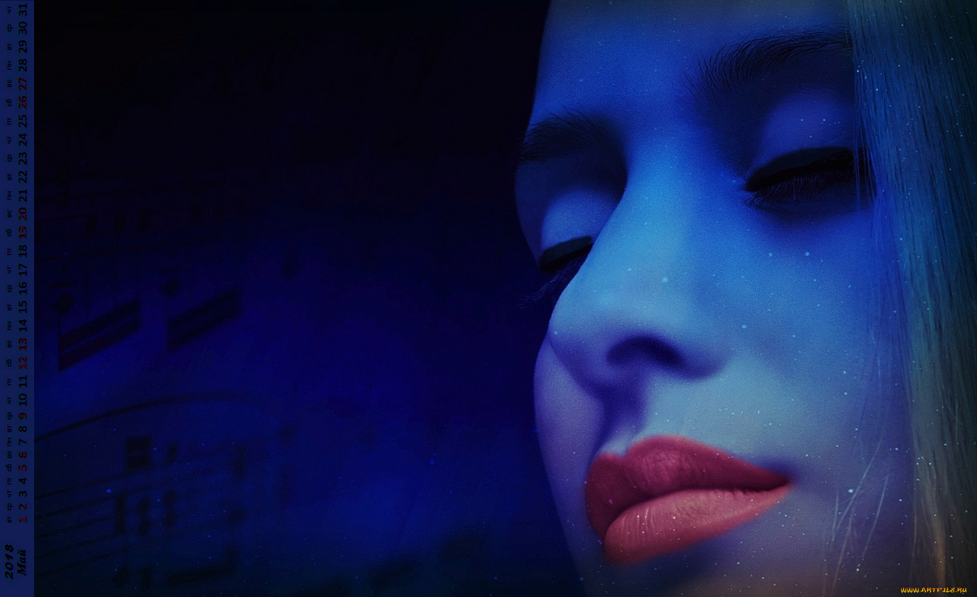 календари, компьютерный, дизайн, девушка, лицо