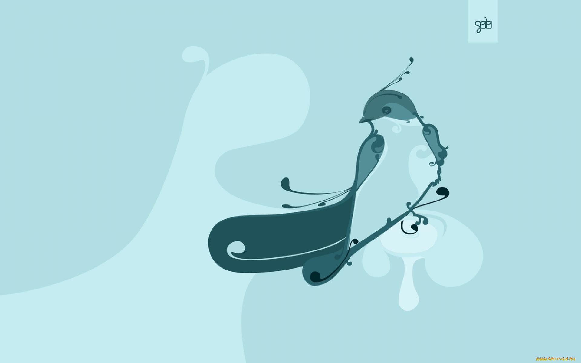 векторная, графика, животные, , animals, волна, птица