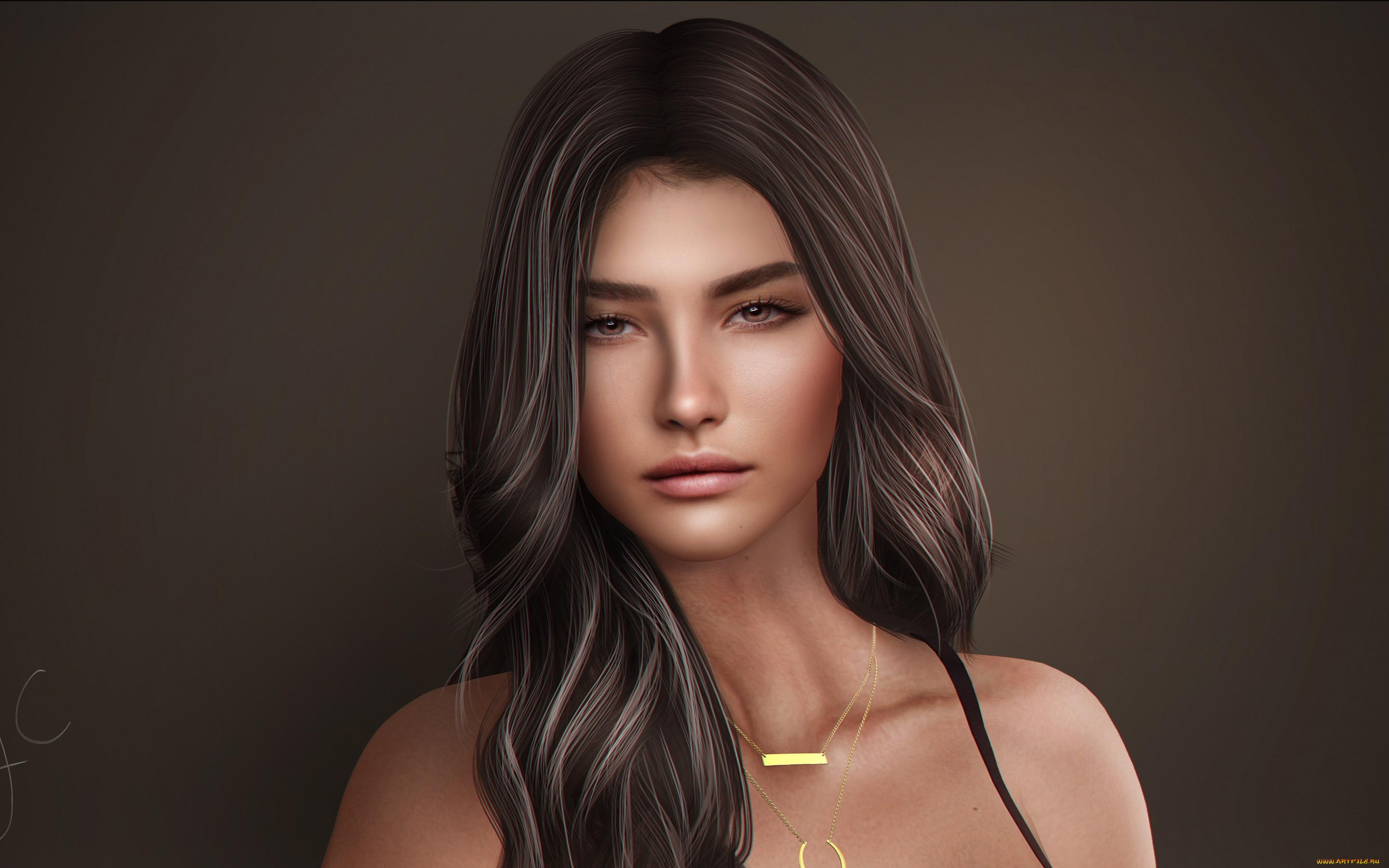 3д, графика, портрет, , portraits, фон, девушка, лицо, взгляд, волосы