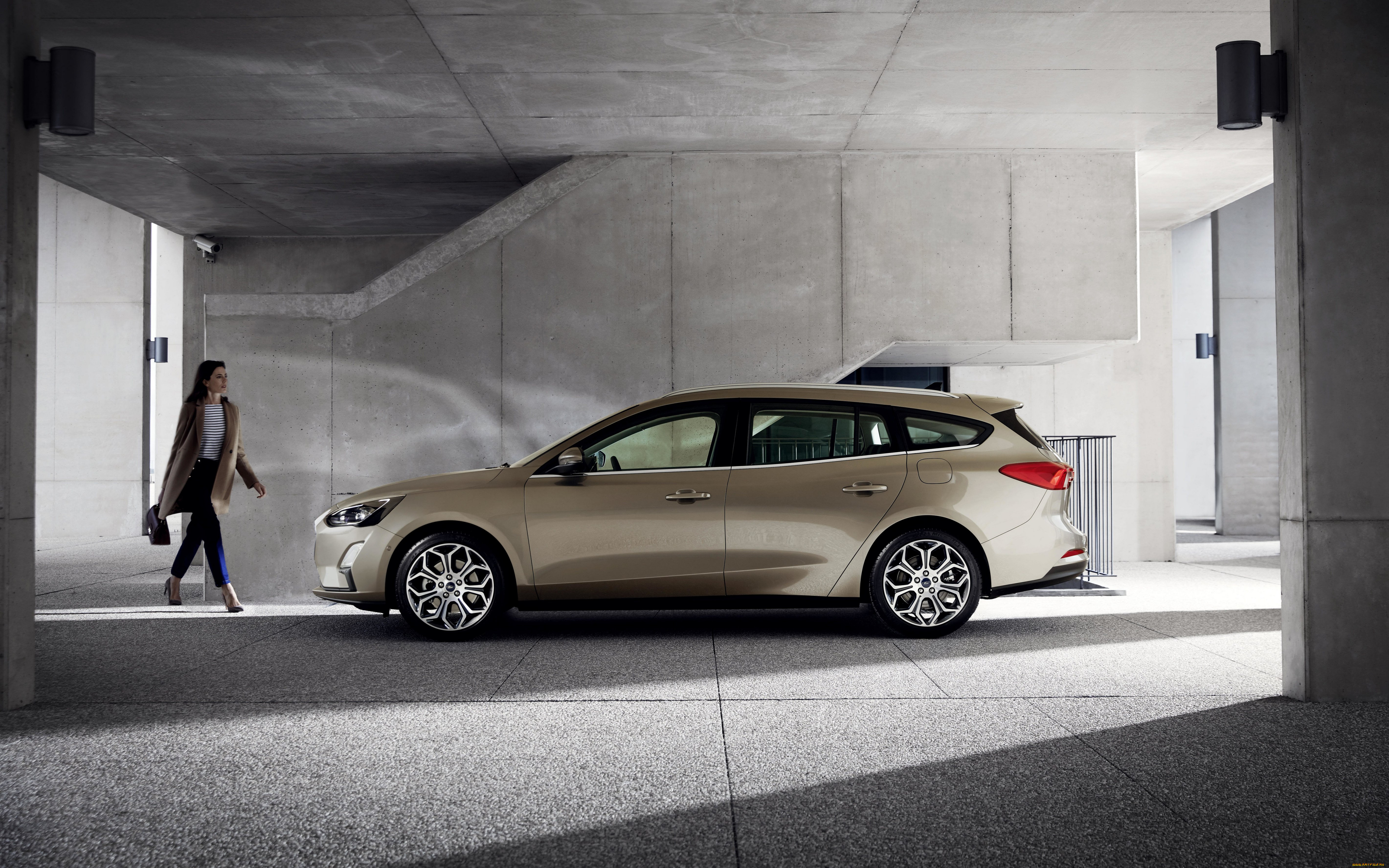 ford, focus, turnier, titanium, , 2018, автомобили, ford, focus, furnier, fitanium, форд, универсал, американские, машины, new, golden, side, view, wagon