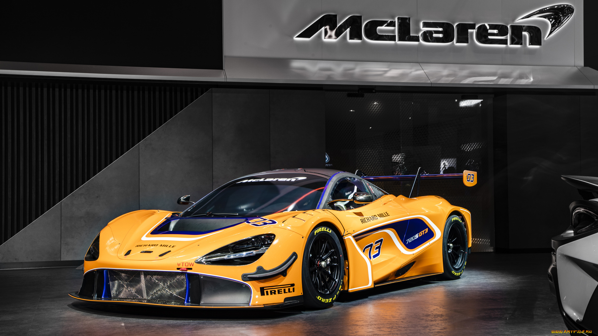 2019, mclaren, 720s, gt3, автомобили, mclaren, 2019, 720s, gt3, желтый, макларен, спорткар