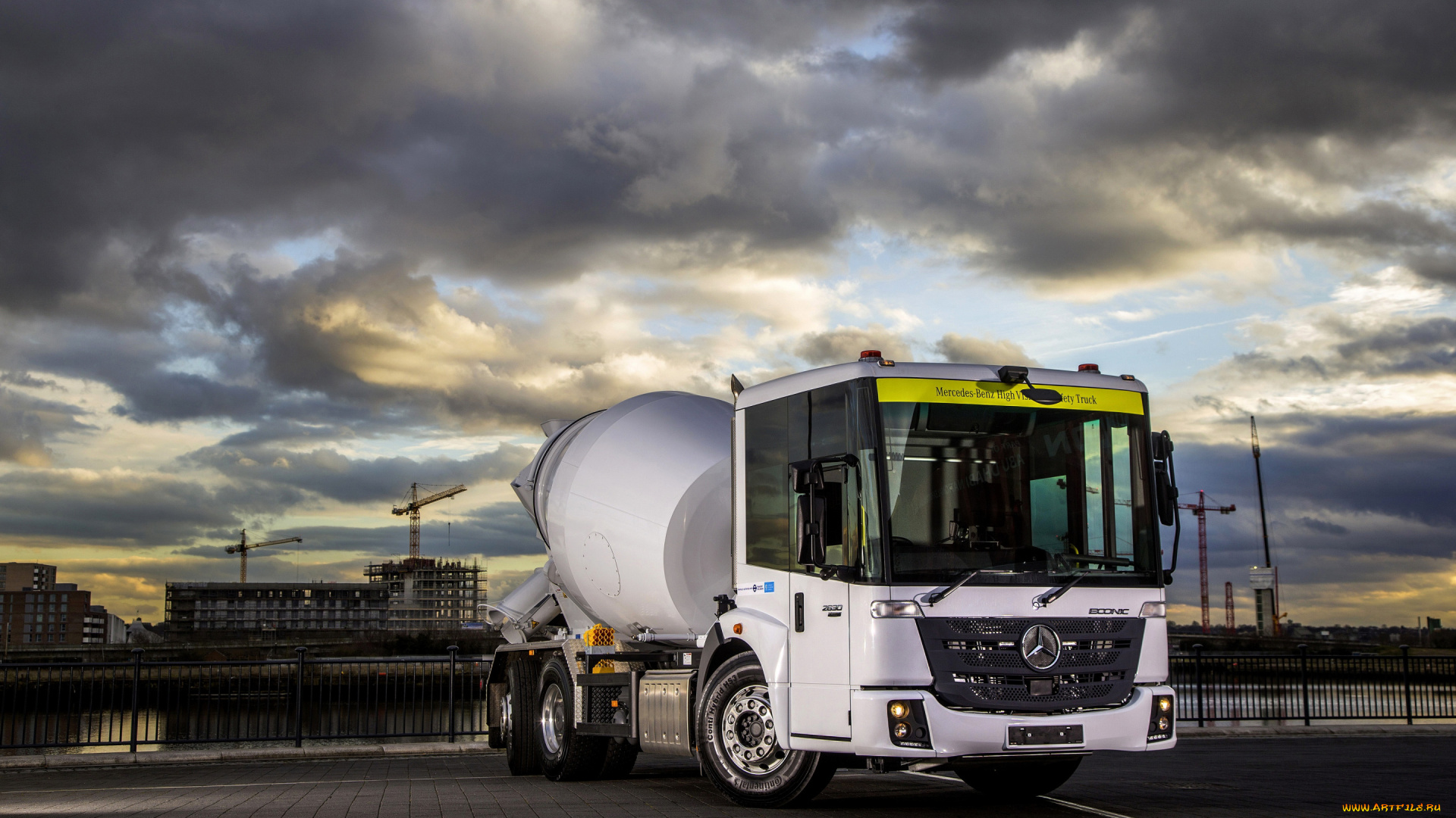 2019, mercedes-benz, econic, автомобили, mercedes, trucks, перевозка, бетона, специальная, техника, грузовик, бетономешалка, mercedes, benz