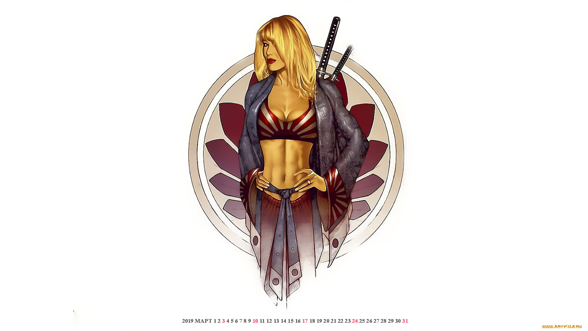 календари, фэнтези, девушка