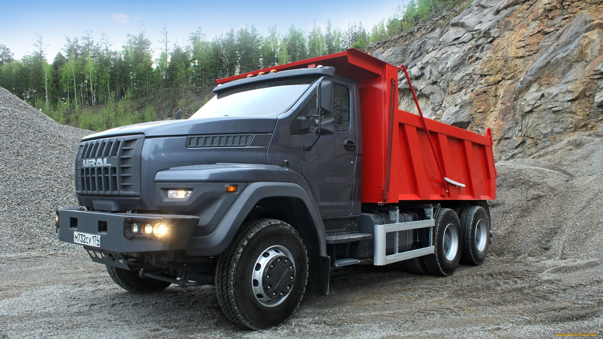 урал, автомобили, деревья, самосвал, некст, автомобиль