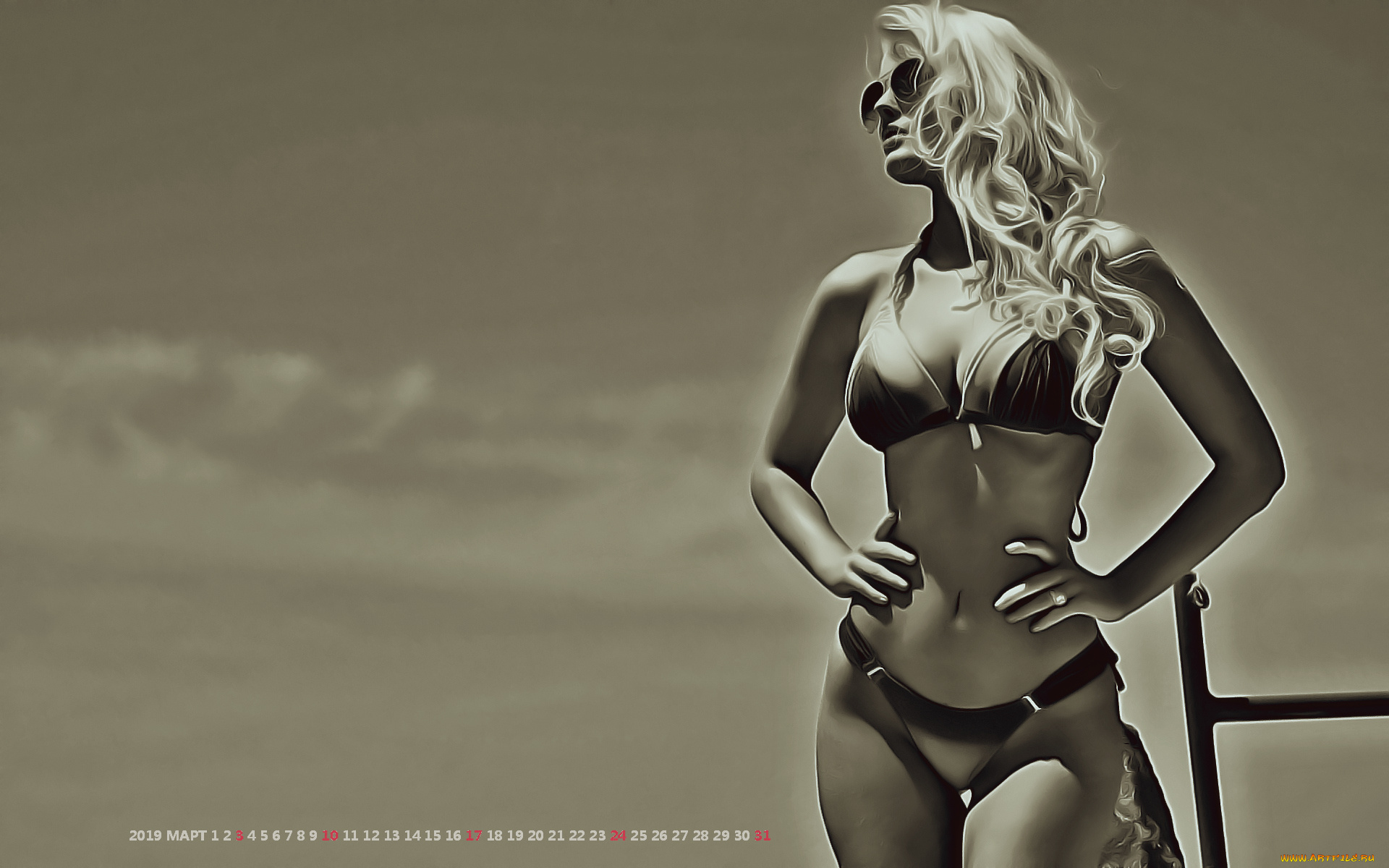 календари, компьютерный, дизайн, поза, очки, девушка