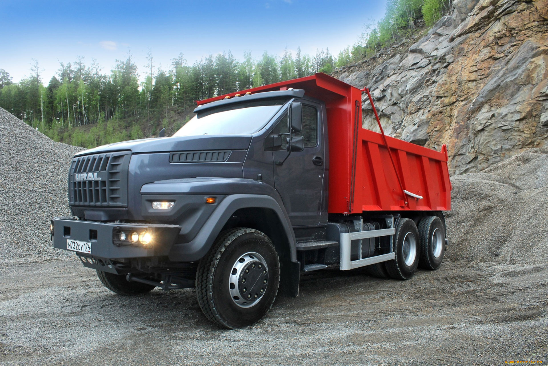 урал, автомобили, деревья, самосвал, некст, автомобиль