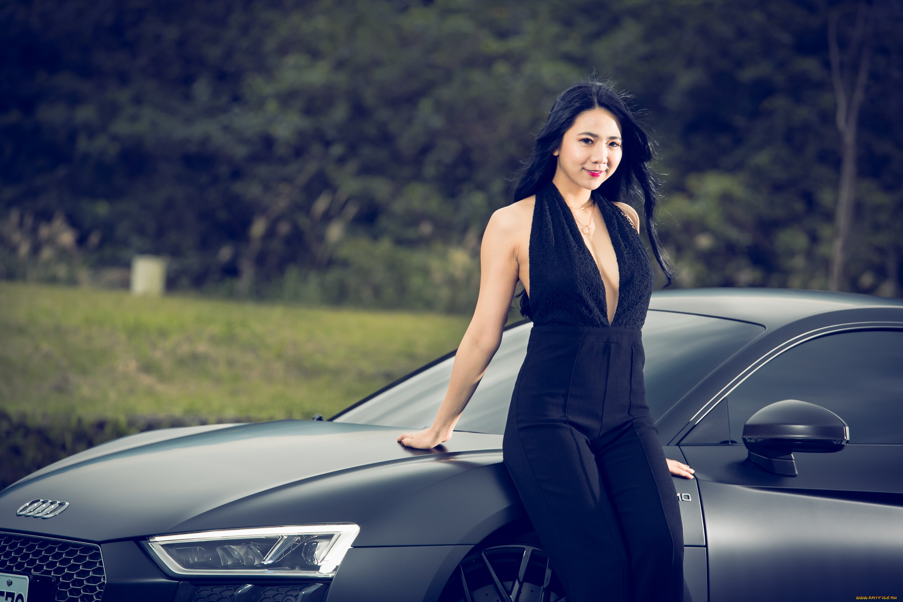 азиатка, и, audi, автомобили, -авто, с, девушками, женщины, с, автомобилями, седан, audi, брюнетки