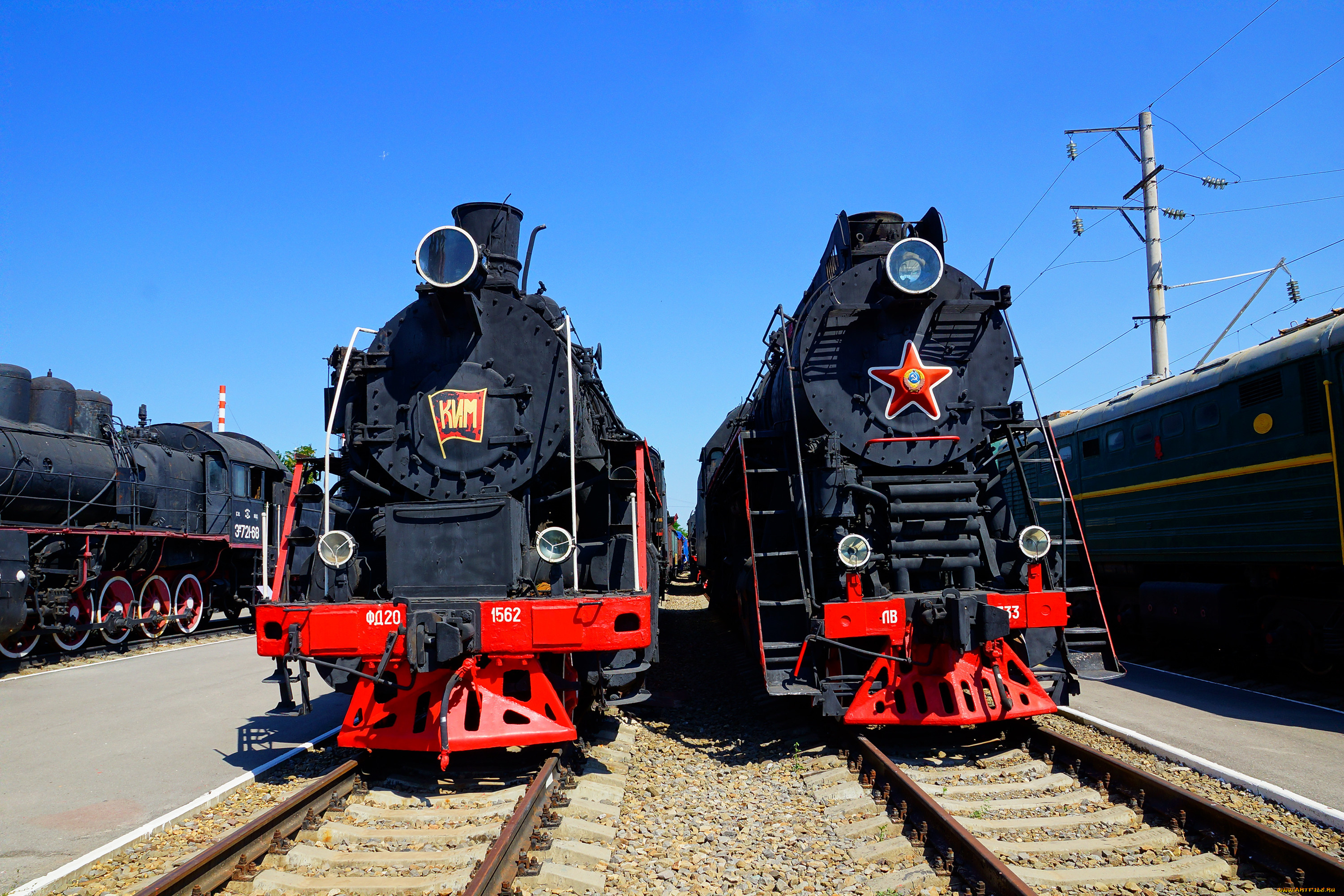 паровозы, техника, локомотивы, рельсы, шпалы, перрон