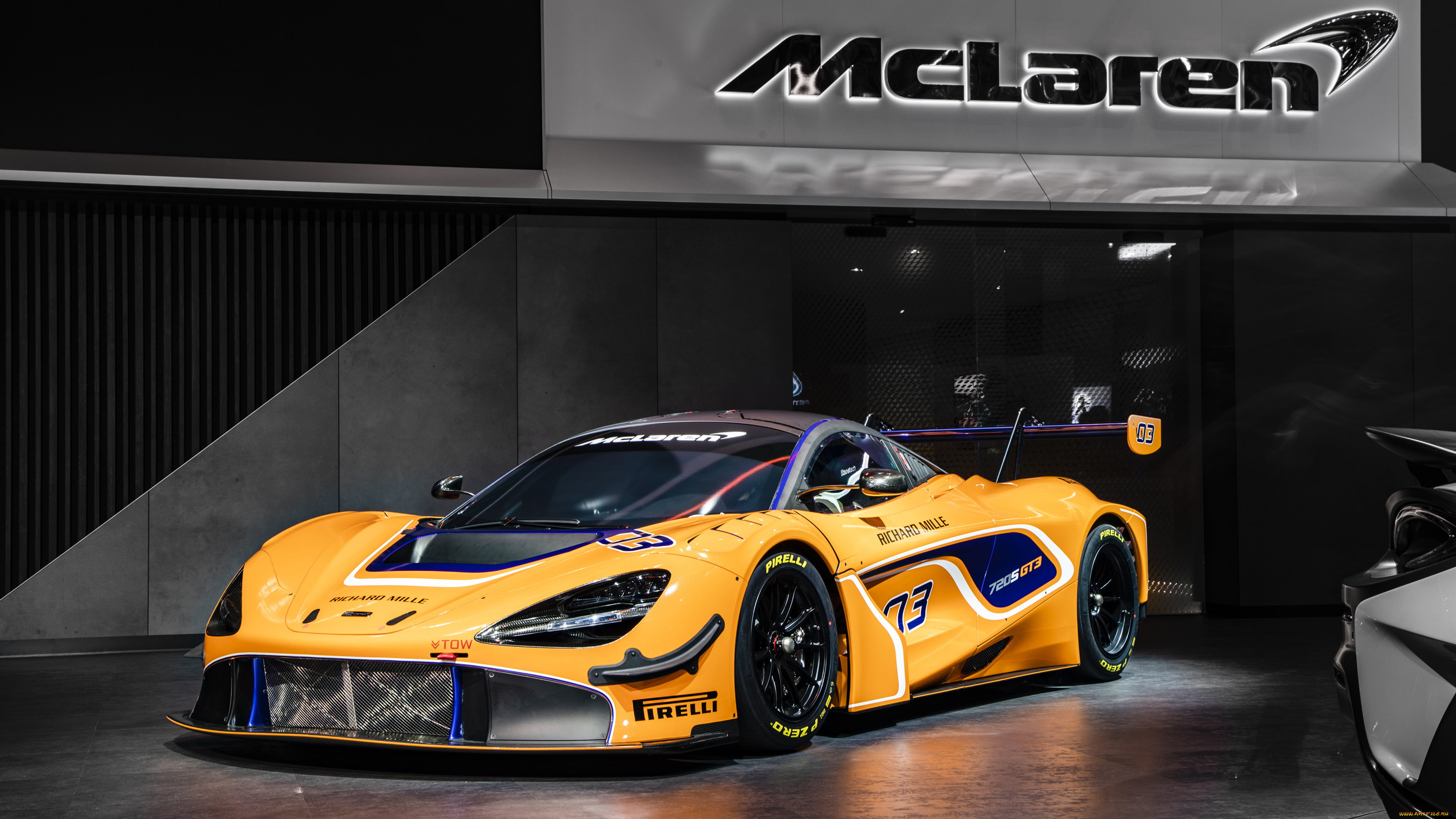2019, mclaren, 720s, gt3, автомобили, mclaren, 2019, 720s, gt3, желтый, макларен, спорткар