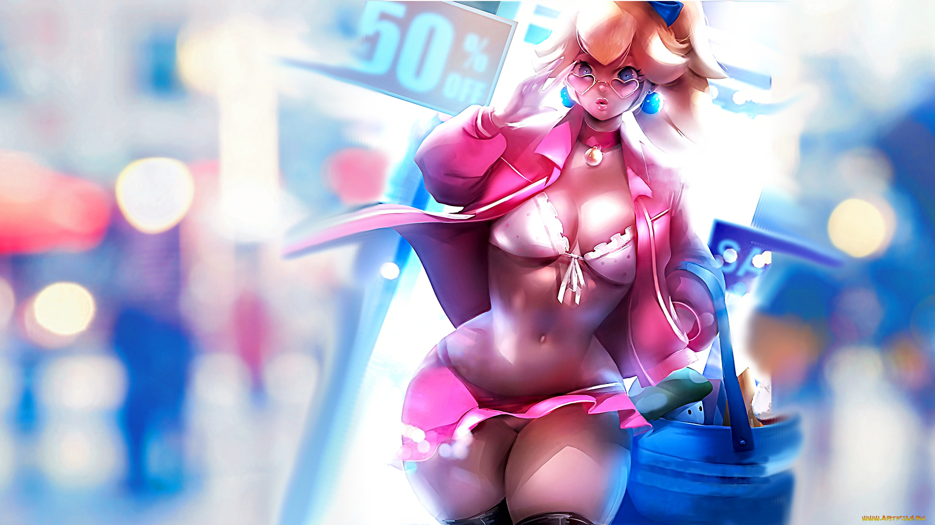 аниме, unknown, , другое, , девушка, юбка, бедра