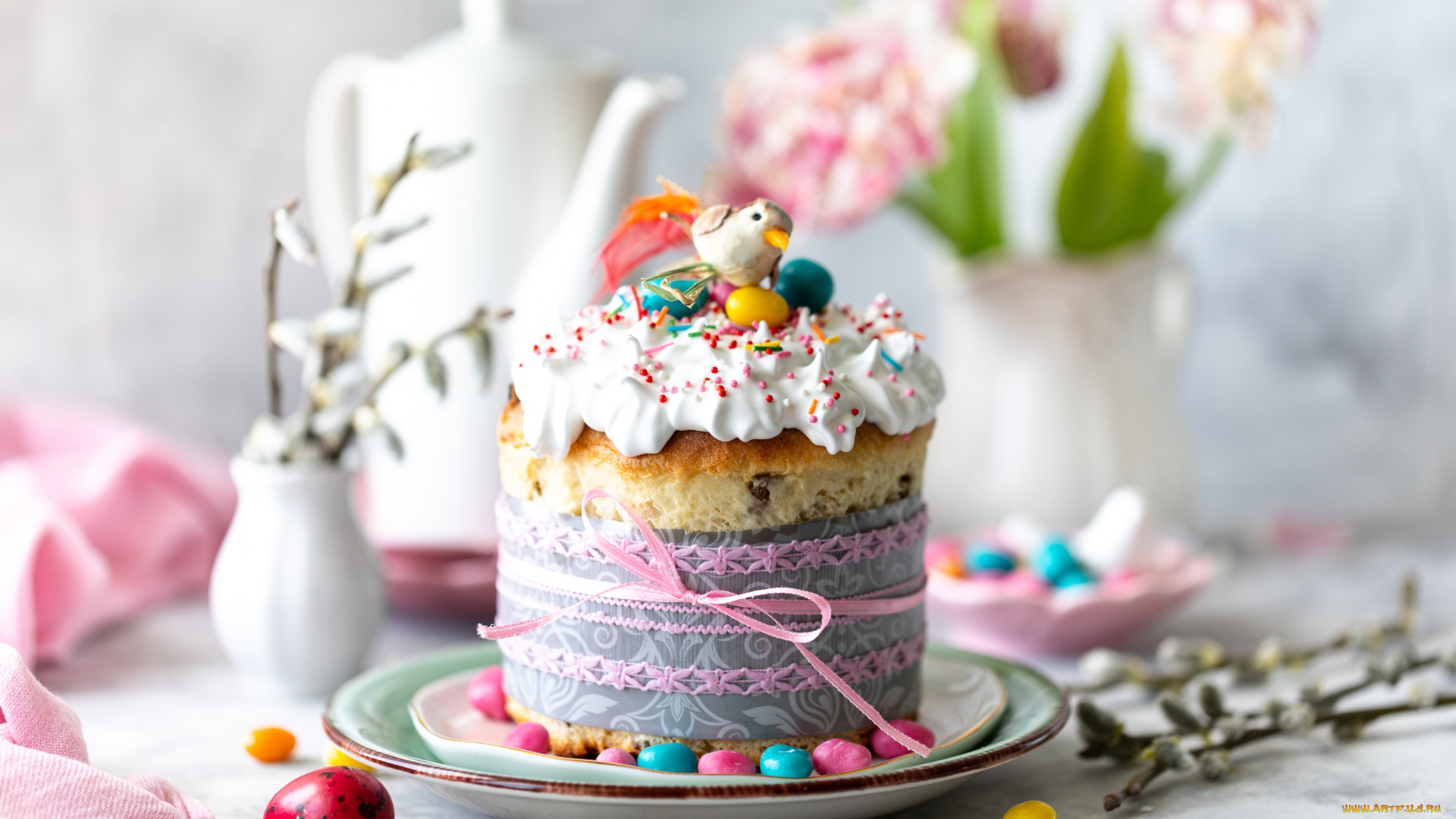 праздничные, пасха, украшение, кулич, egg