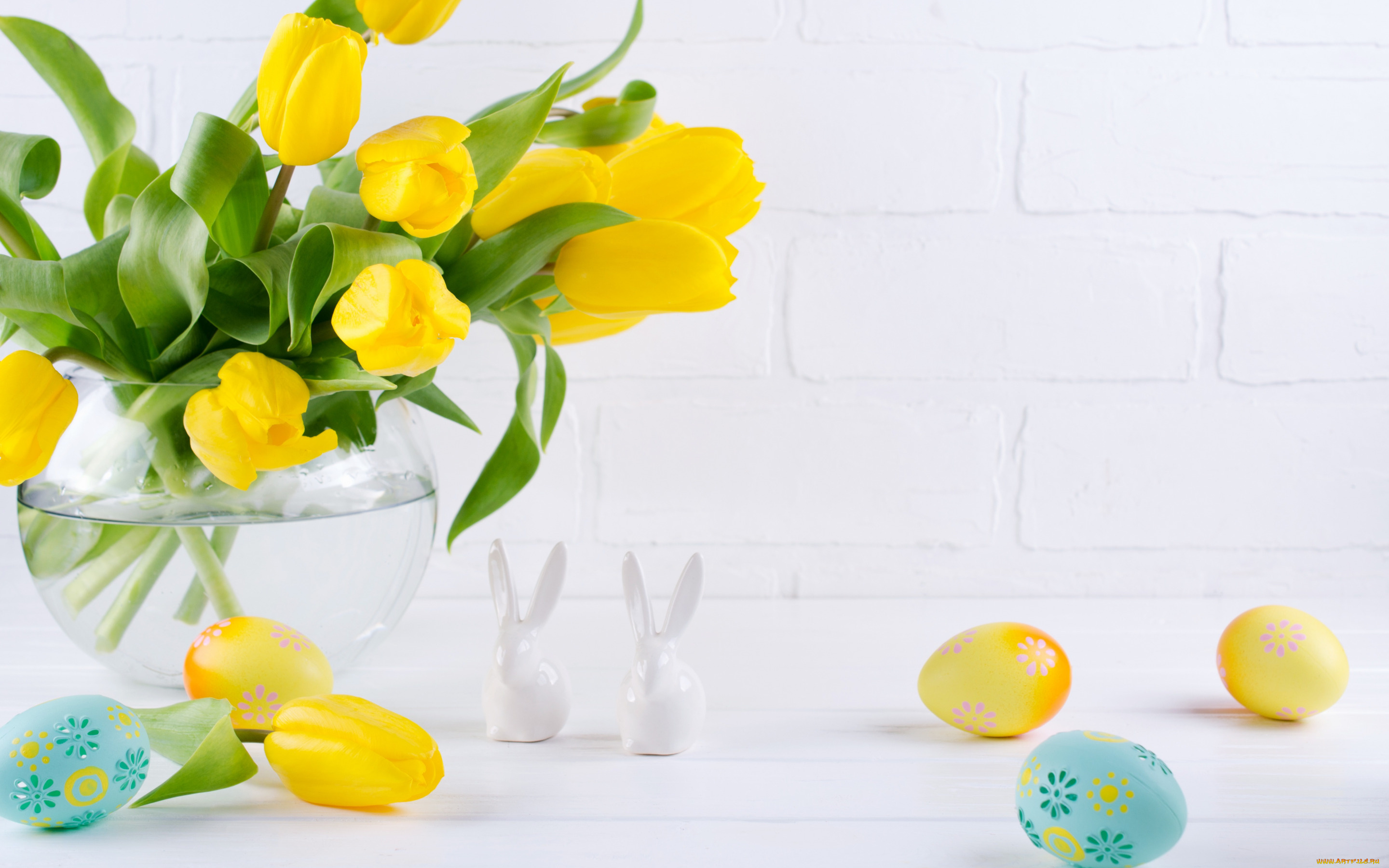 праздничные, пасха, цветы, тюльпаны, ваза, фигурки, egg