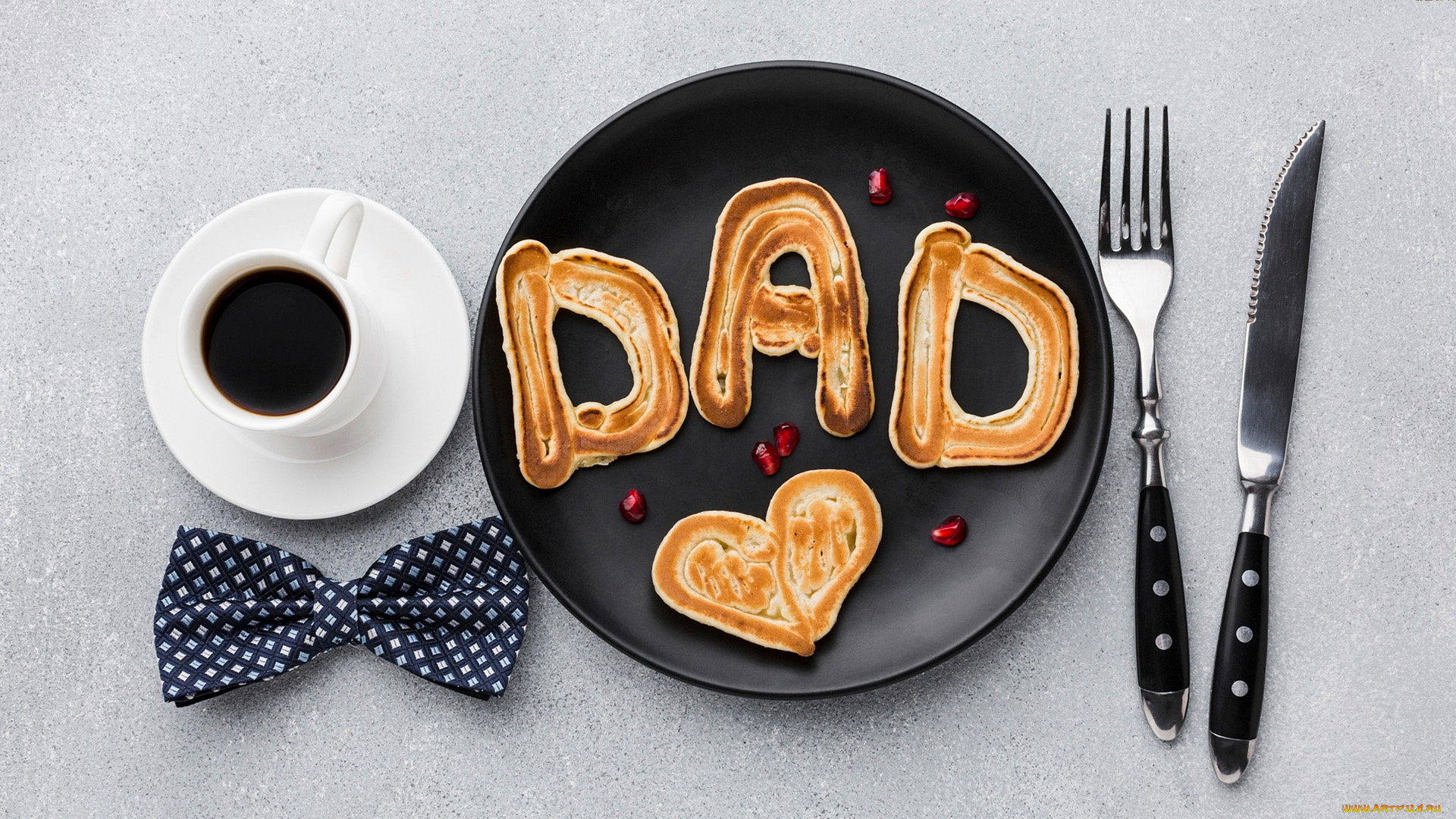 праздничные, день, отца, кофе, бабочка, надпись