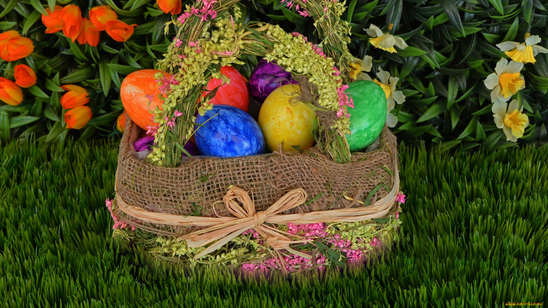 праздничные, пасха, корзинка, крашенки