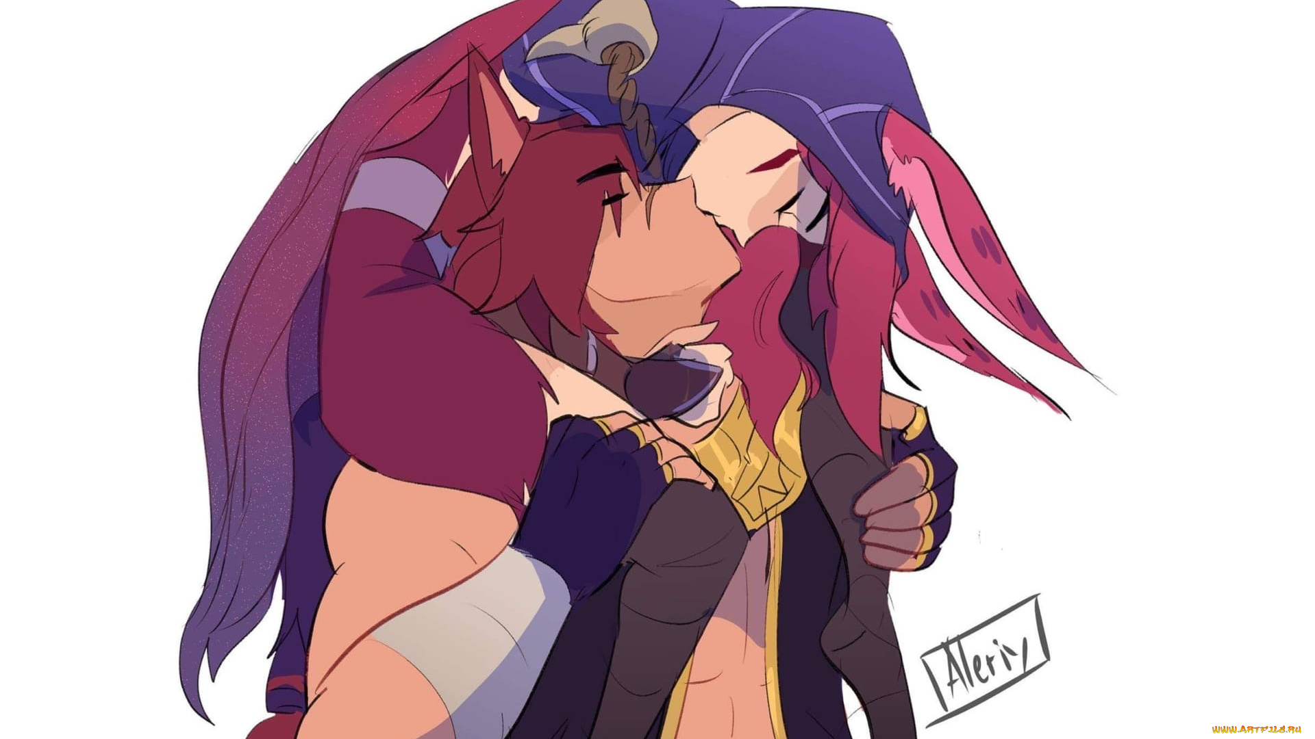 видео, игры, league, of, legends, xayah, sett, поцелуй