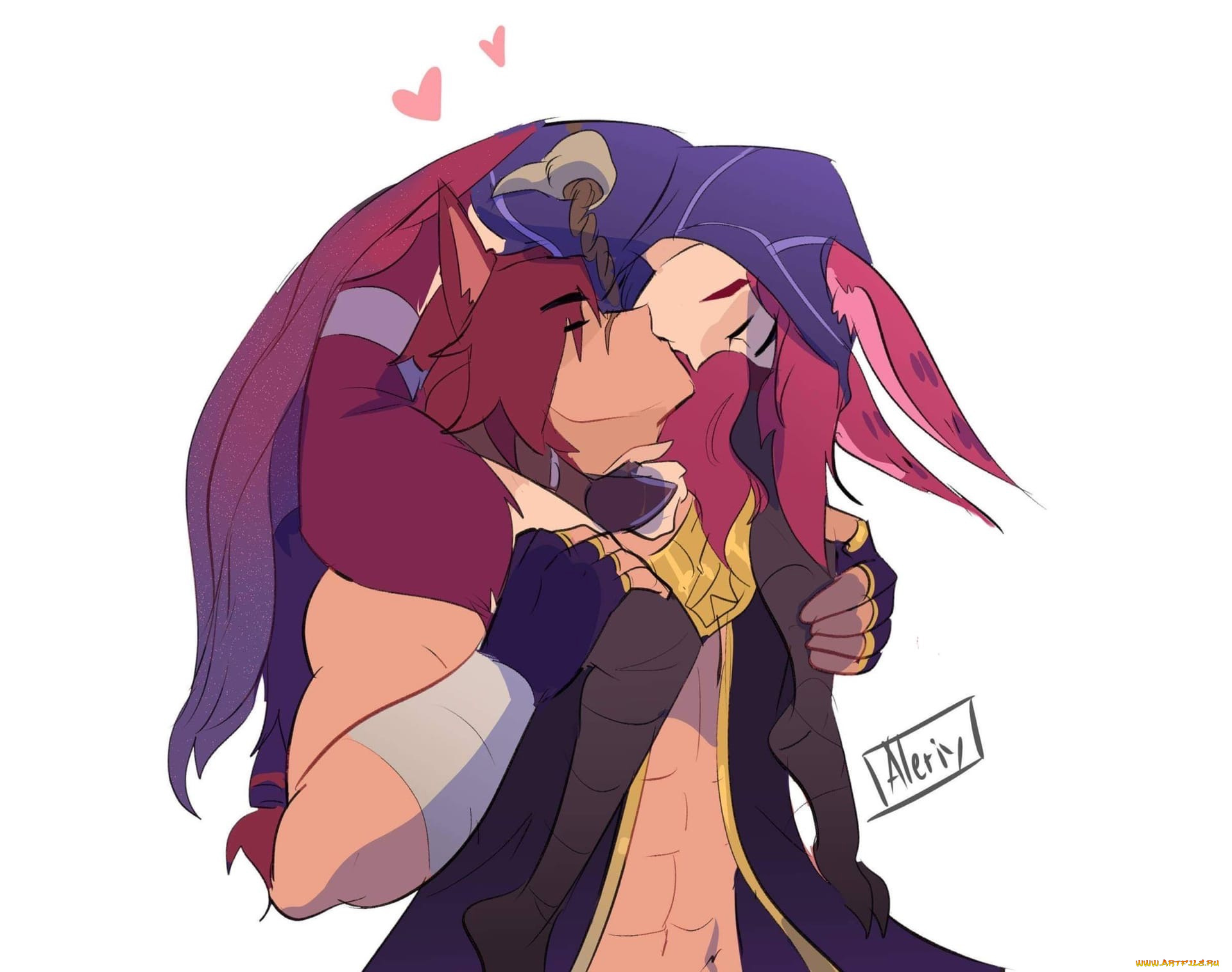 видео, игры, league, of, legends, xayah, sett, поцелуй