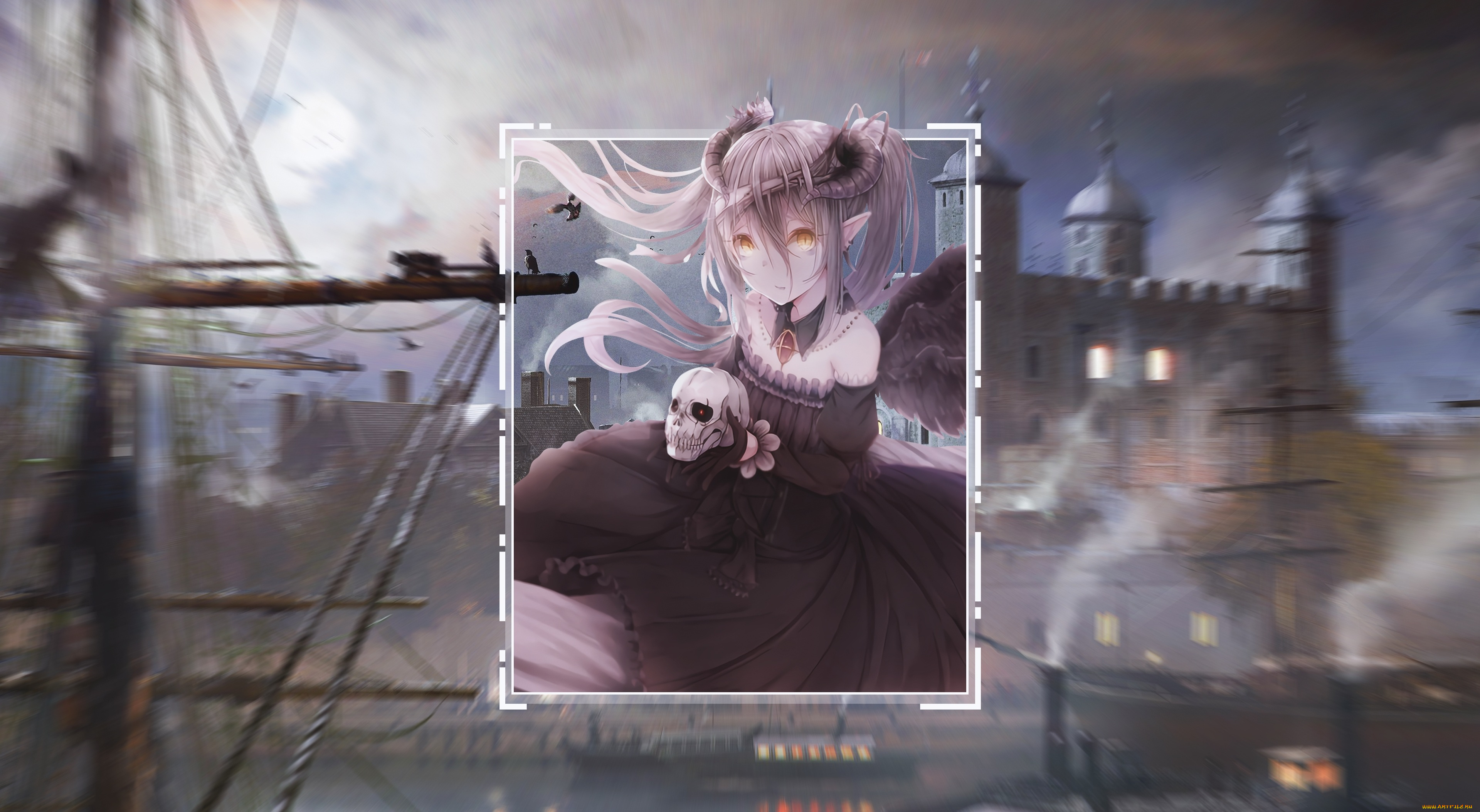 аниме, ангелы, , демоны, девушка