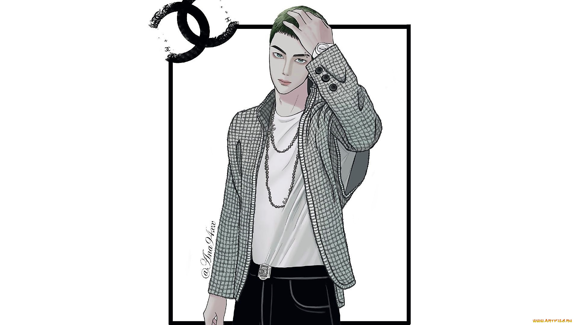 рисованное, люди, ван, ибо, шанель