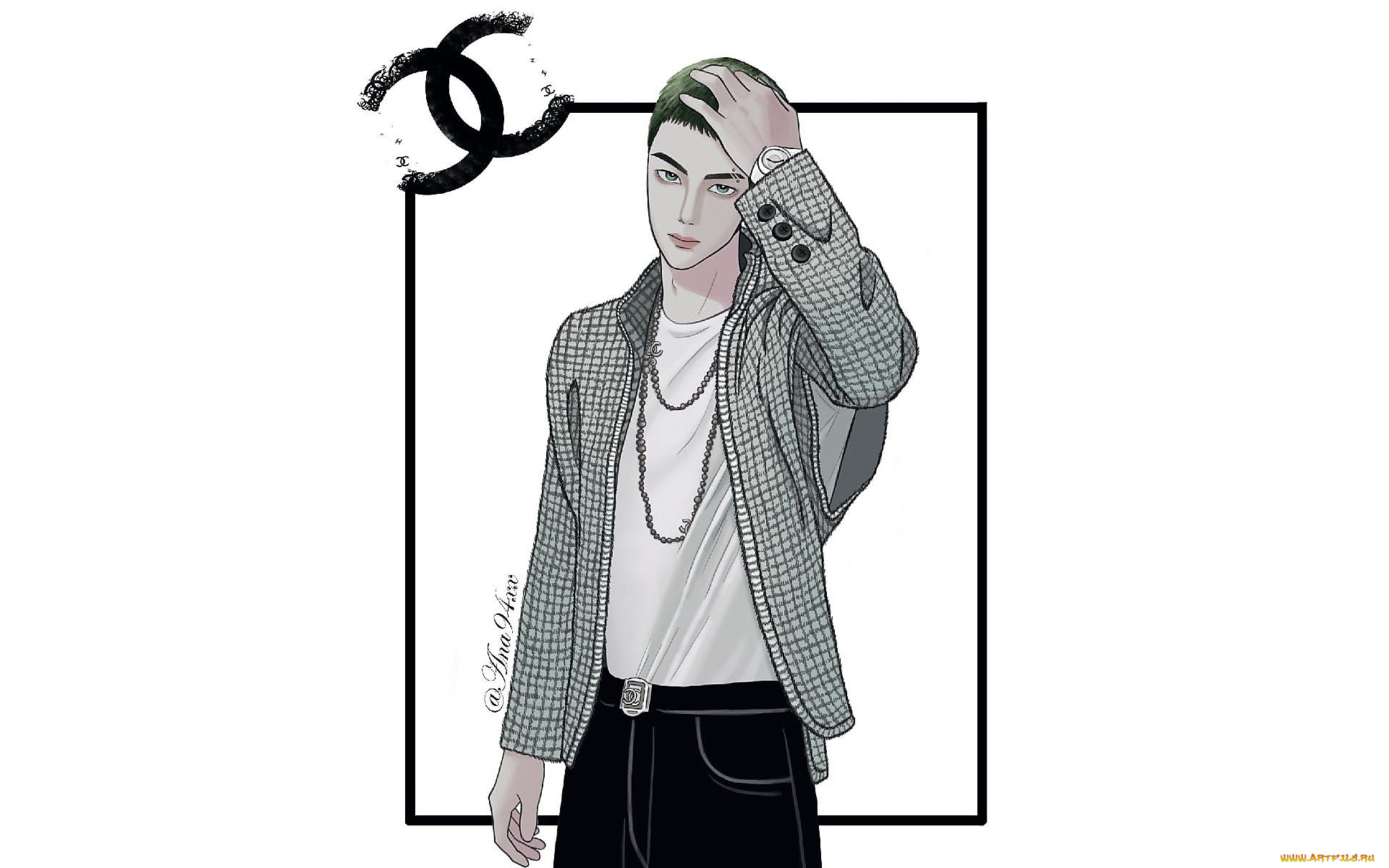 рисованное, люди, ван, ибо, шанель