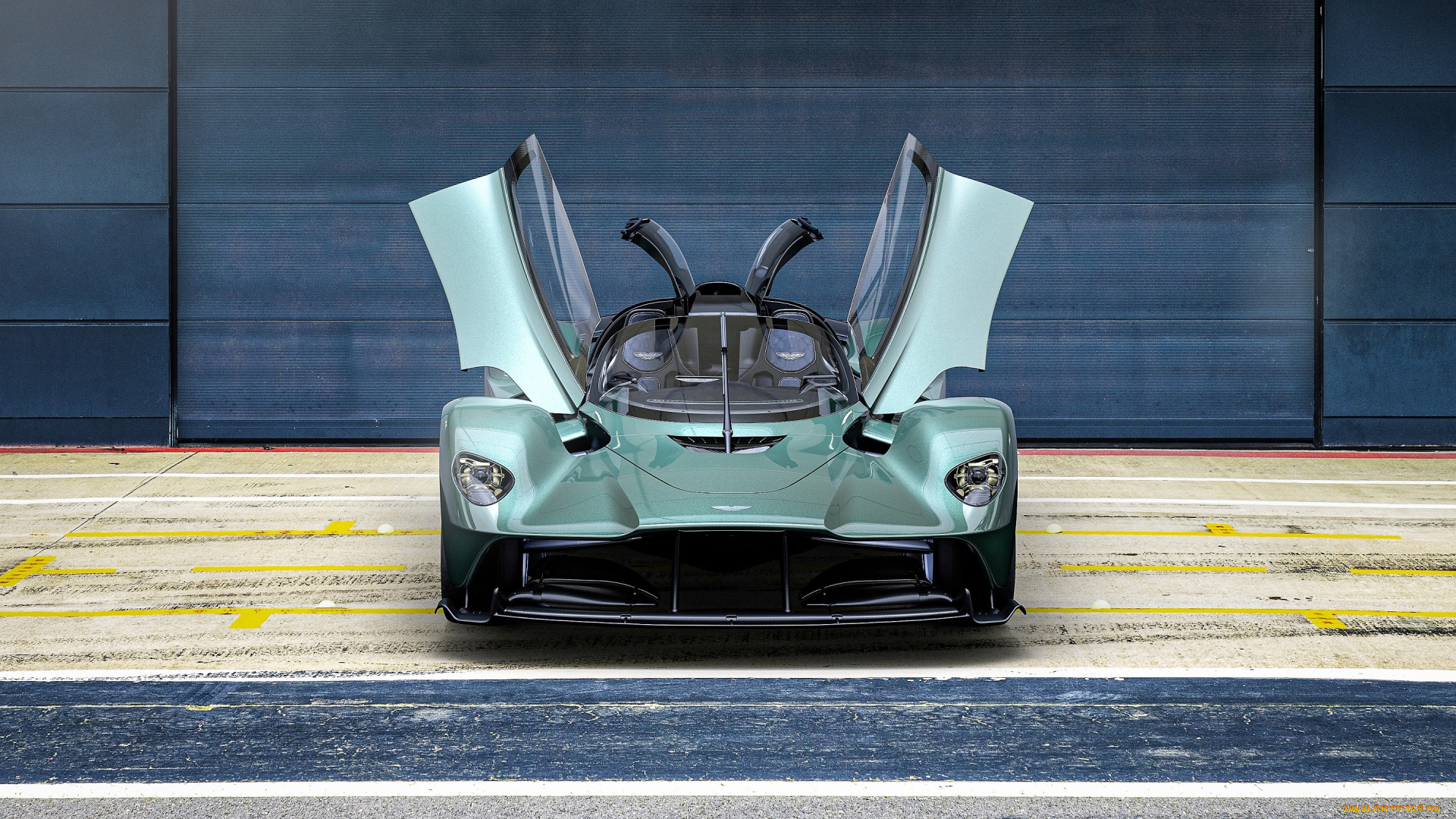 aston, martin, valkyrie, spider, автомобили, aston, martin, зеленый, двери