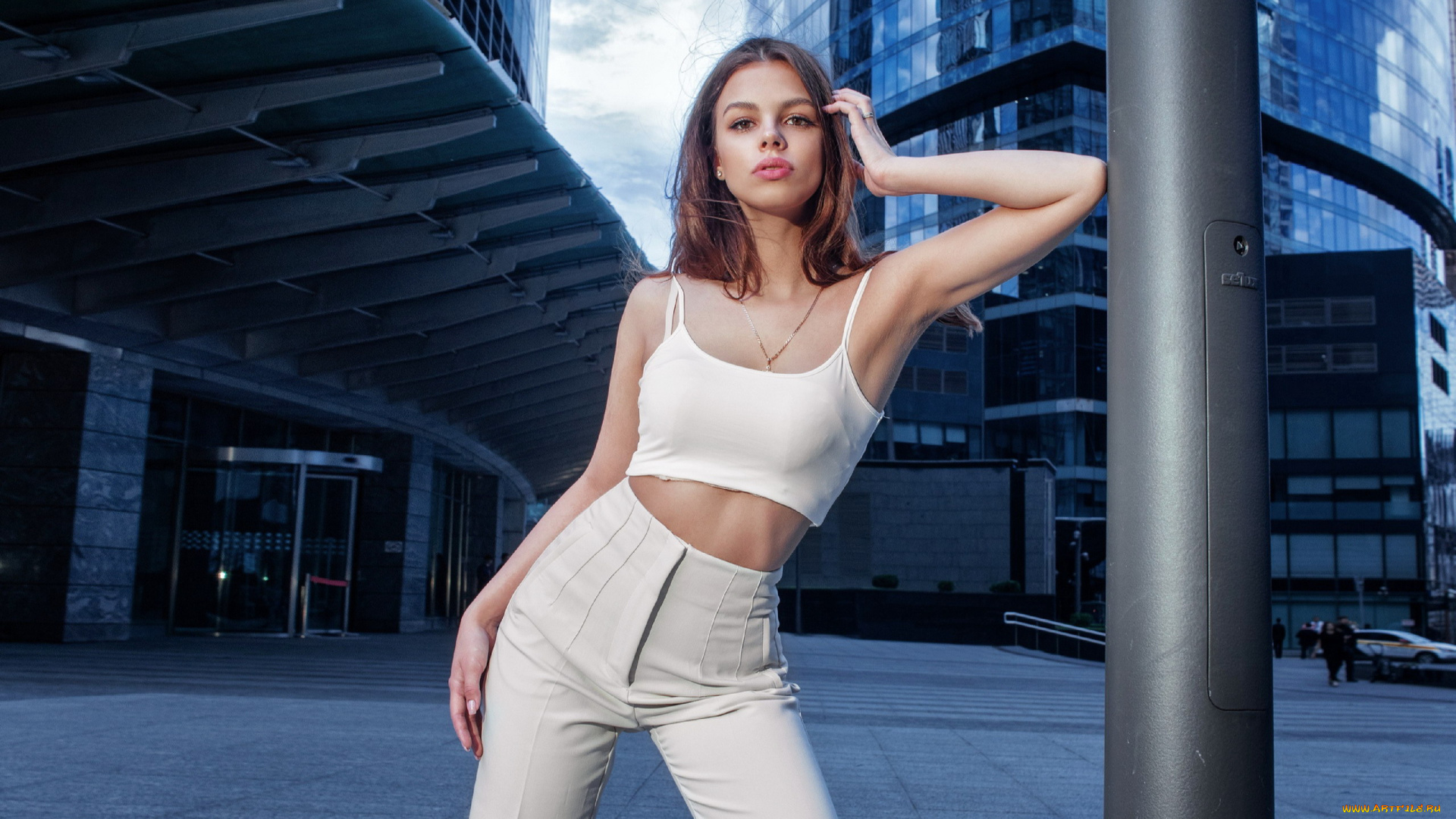 девушки, -, брюнетки, , шатенки, топ, поза, брюки