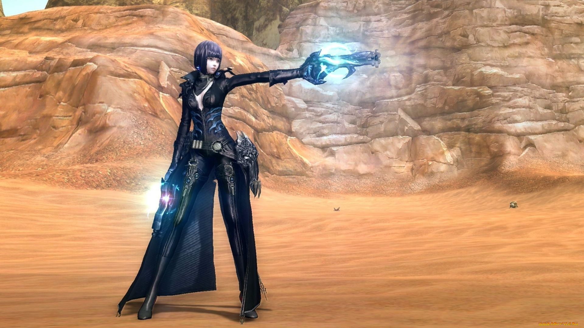 видео, игры, aion, девушка, оружие, скалы