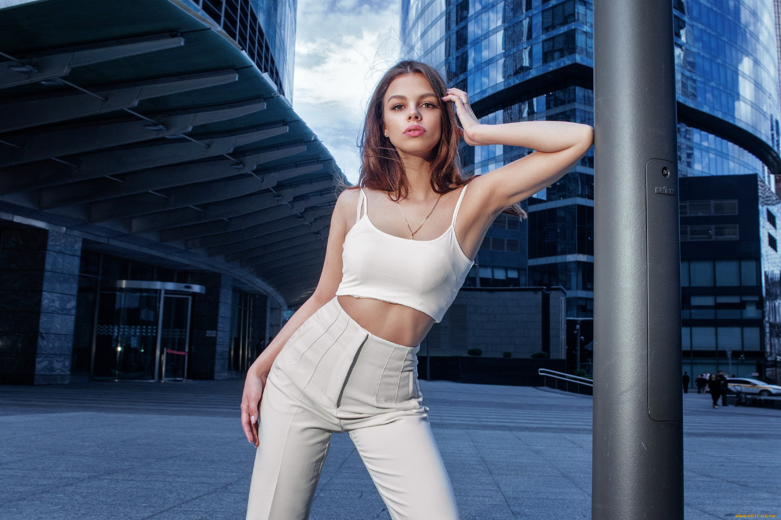 девушки, -, брюнетки, , шатенки, топ, поза, брюки