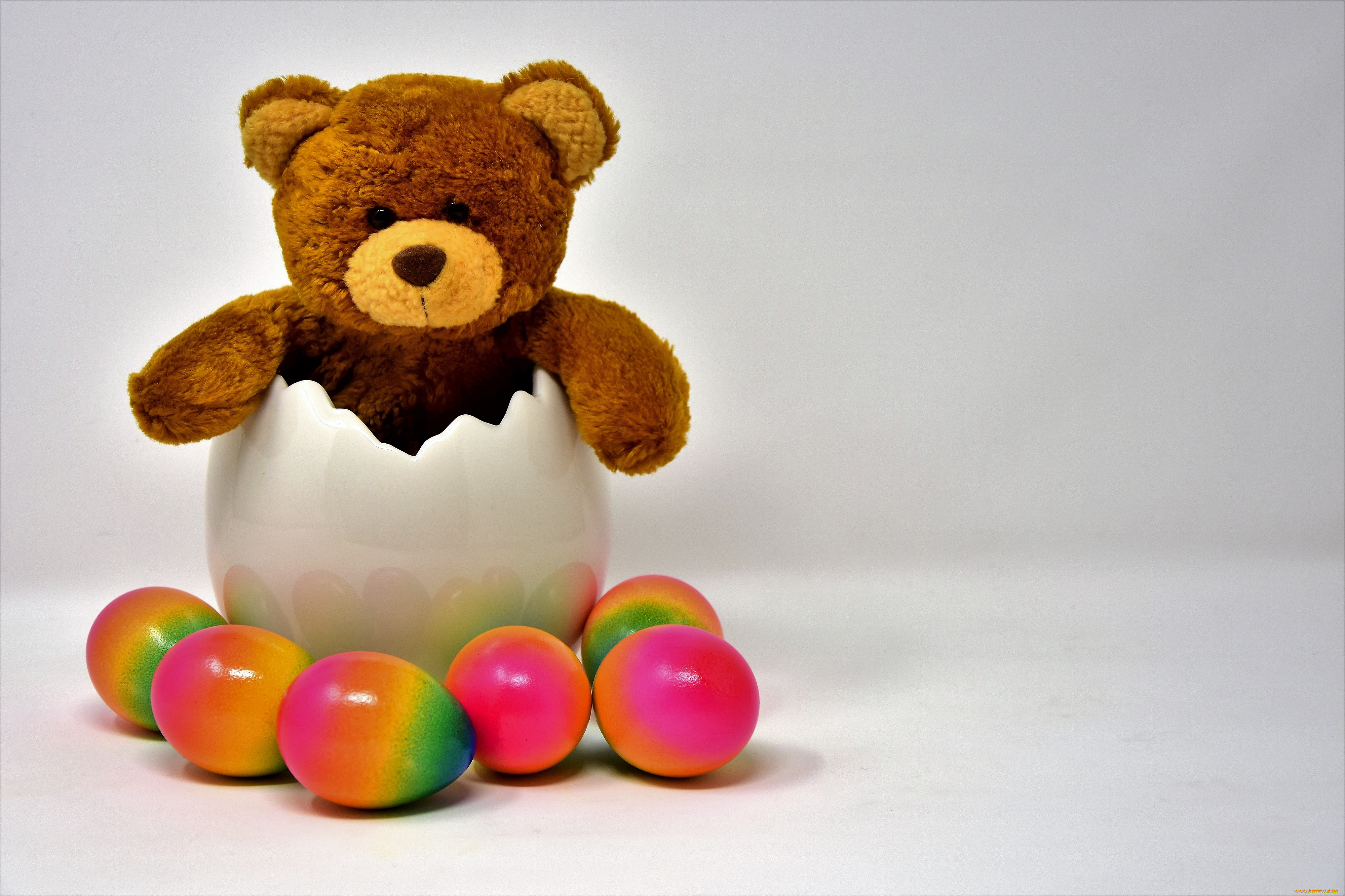 разное, игрушки, мишка, скорлупа, яйца, пасха