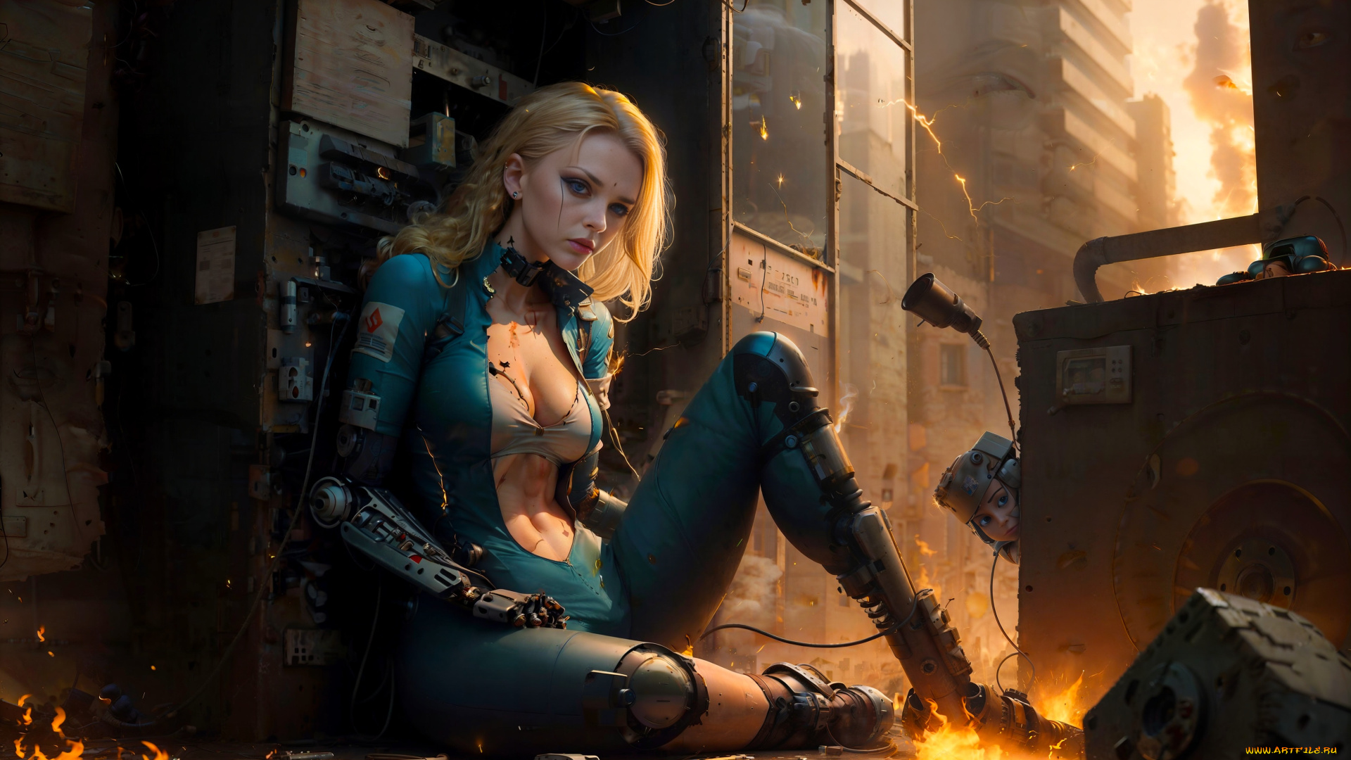 фэнтези, роботы, , киборги, , механизмы, девушка, нейросеть