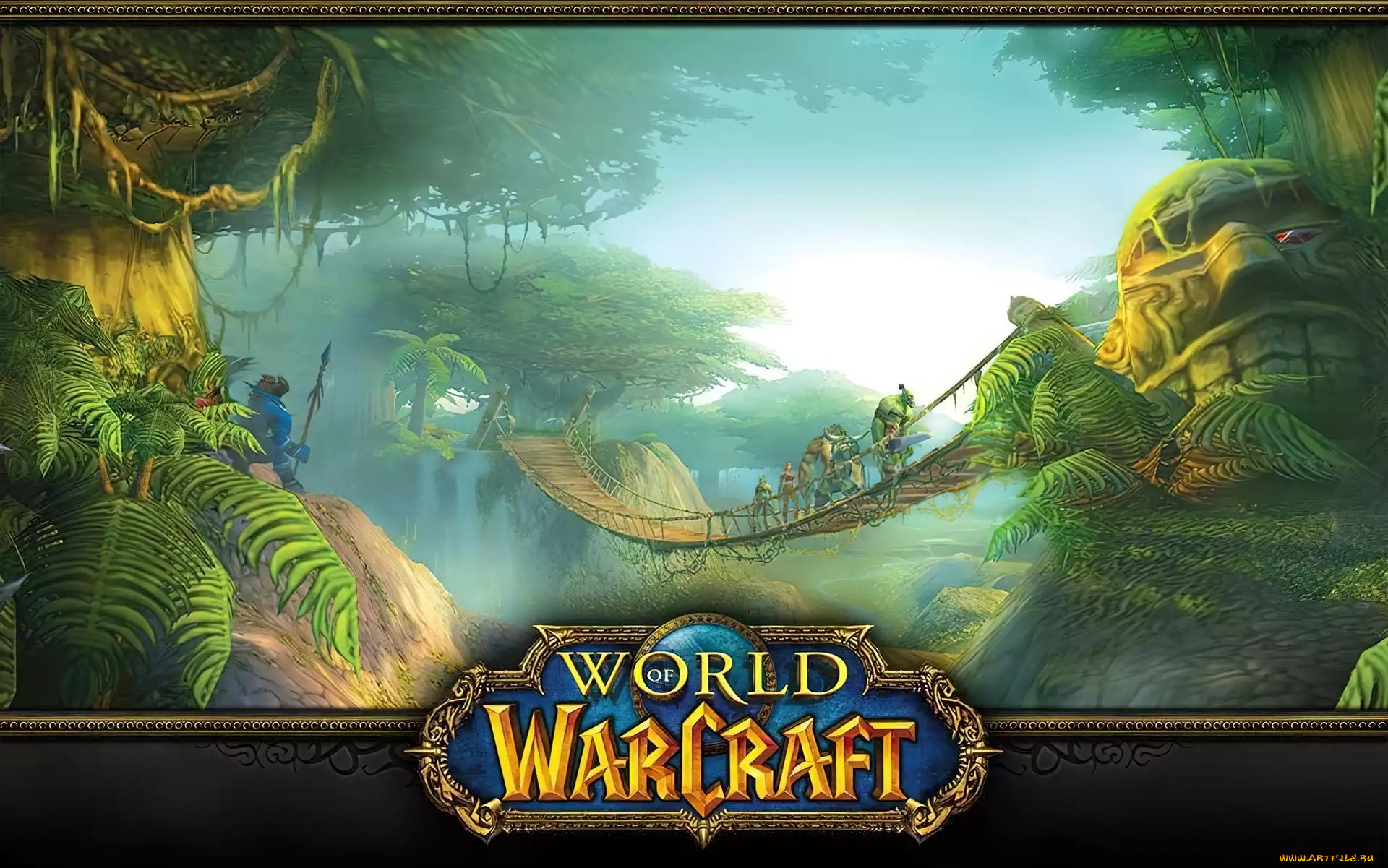 видео, игры, world, of, warcraft, джунгли, люди, мост