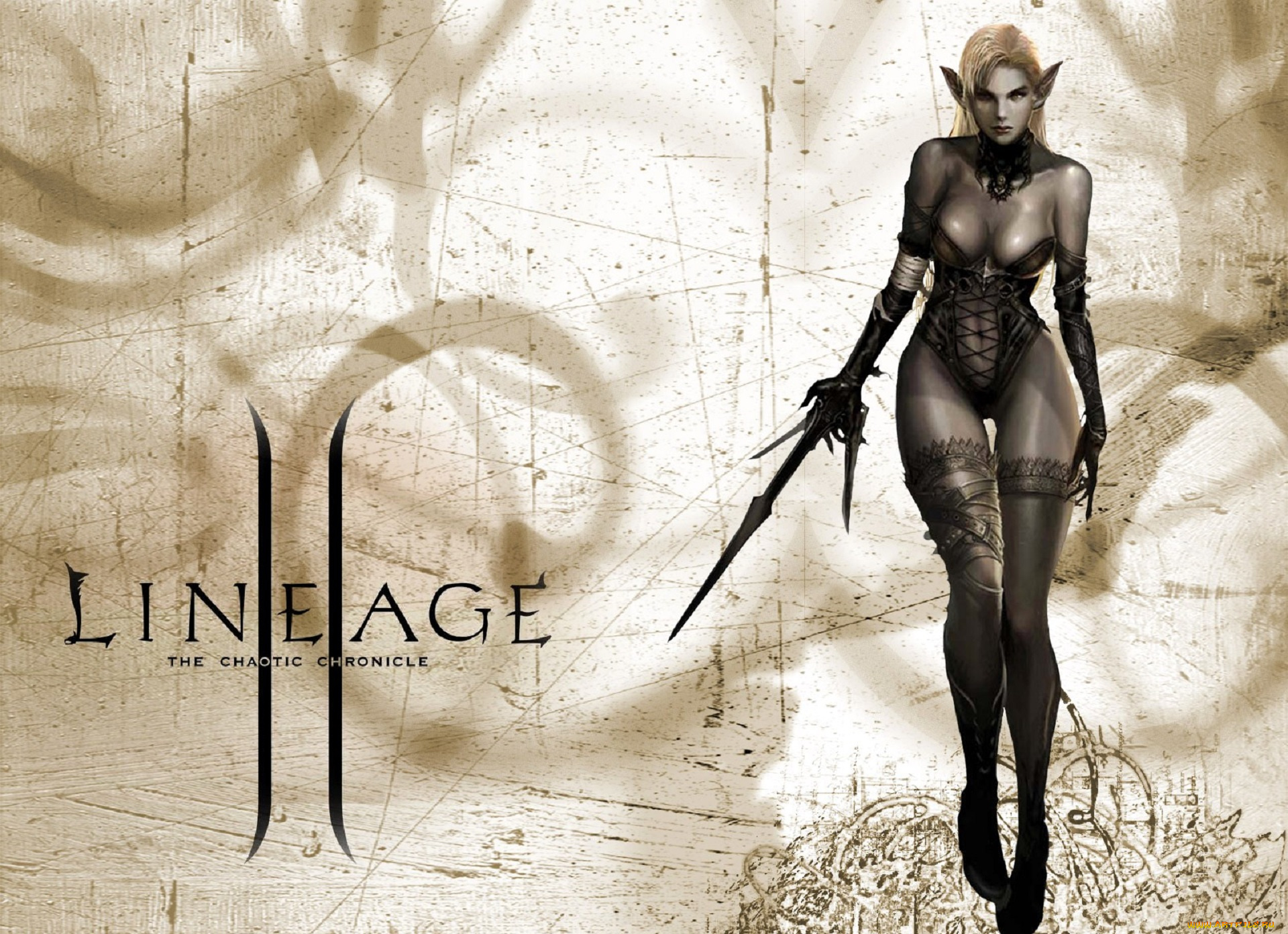 видео, игры, lineage, ii, , the, chaotic, chronicle, эльфийка, белье, чулки, оружие