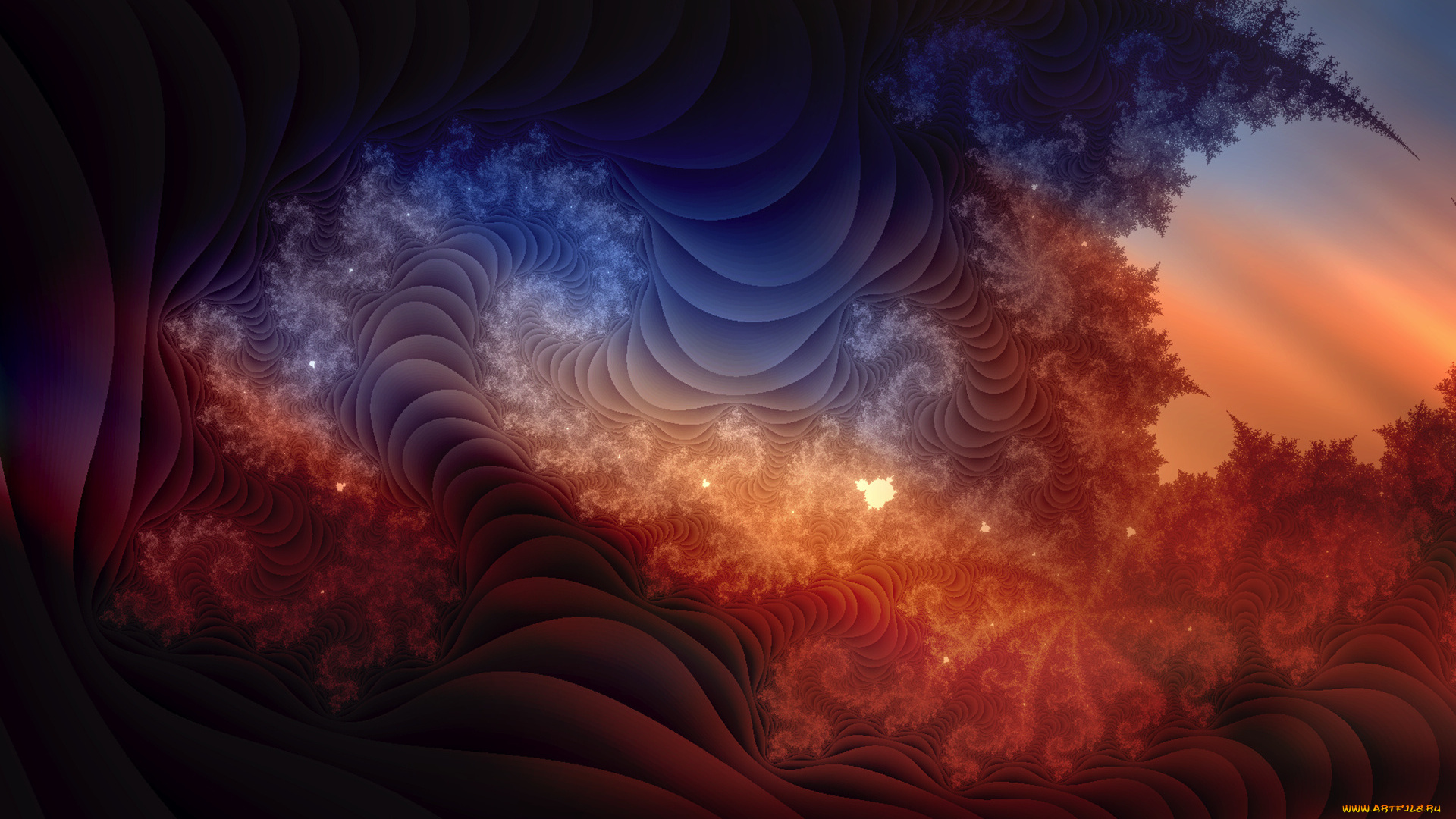 3д, графика, fractal, фракталы, узор, цвета, фон