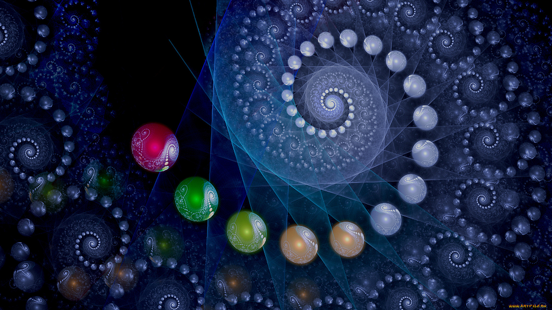 3д, графика, fractal, фракталы, узор, цвета, фон