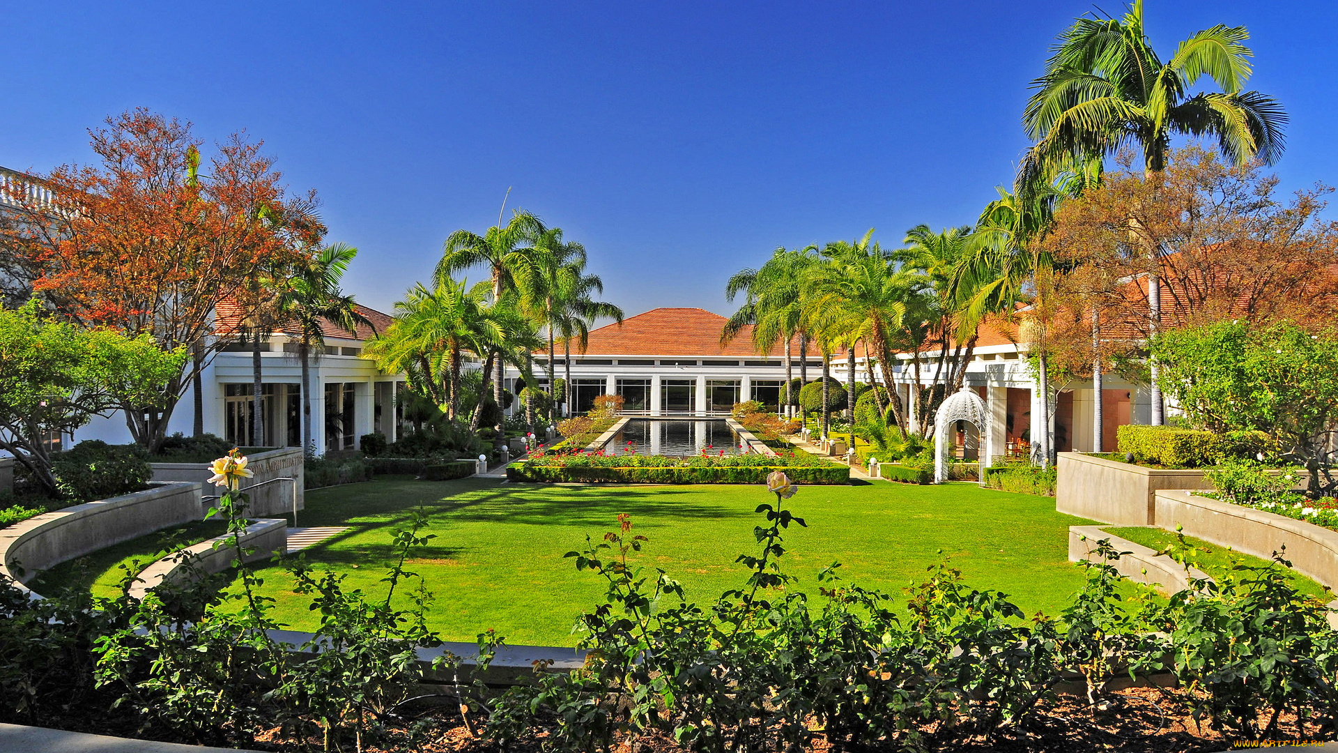 города, здания, дома, usa, california, nixon, library, and, museum