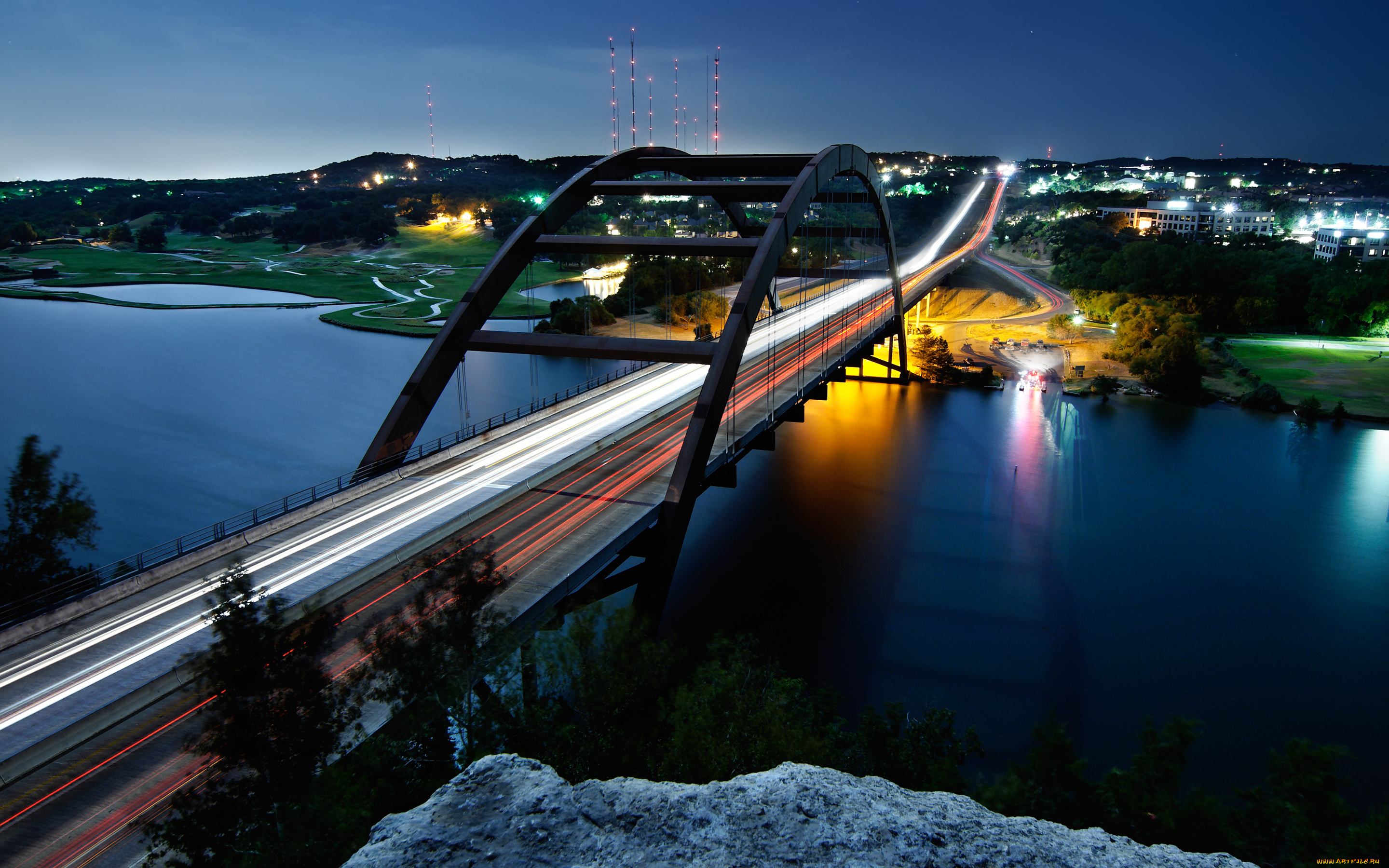pennybacker, bridge, austin, tx, города, мосты