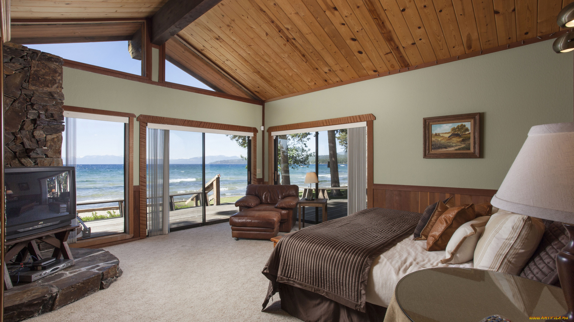 интерьер, спальня, окно, кровать