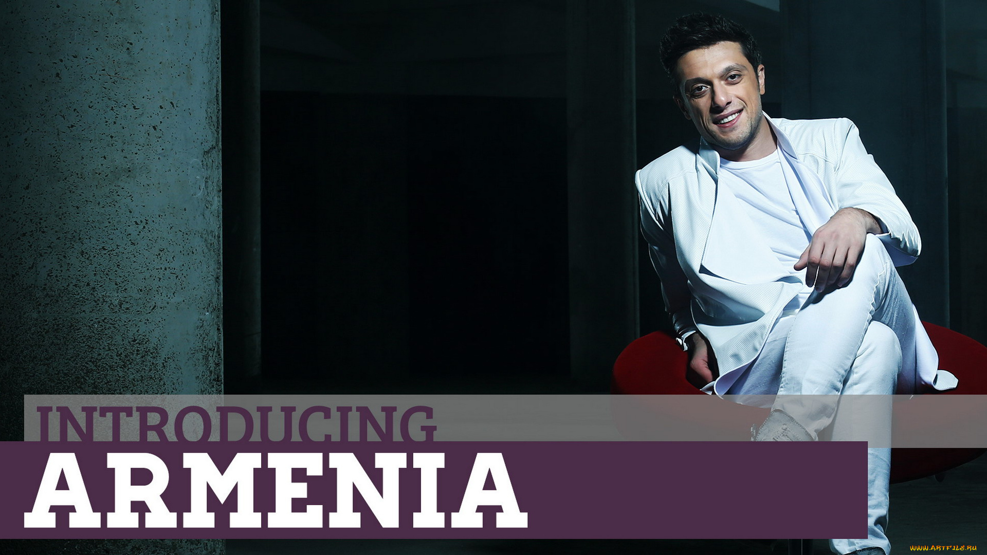 музыка, евровидение, стены, костюм, кресло, улыбка, певец, армения, арам