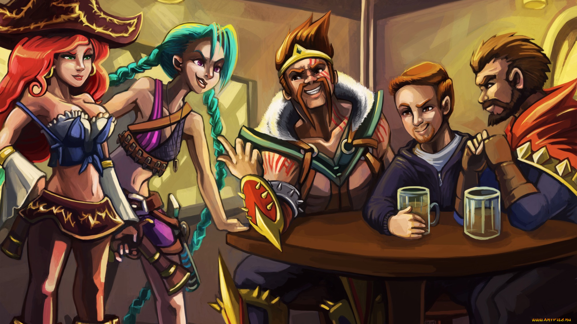 видео, игры, league, of, legends, арт, стаканы, league, of, legends, lol, мужчины, jinx, miss, fortune