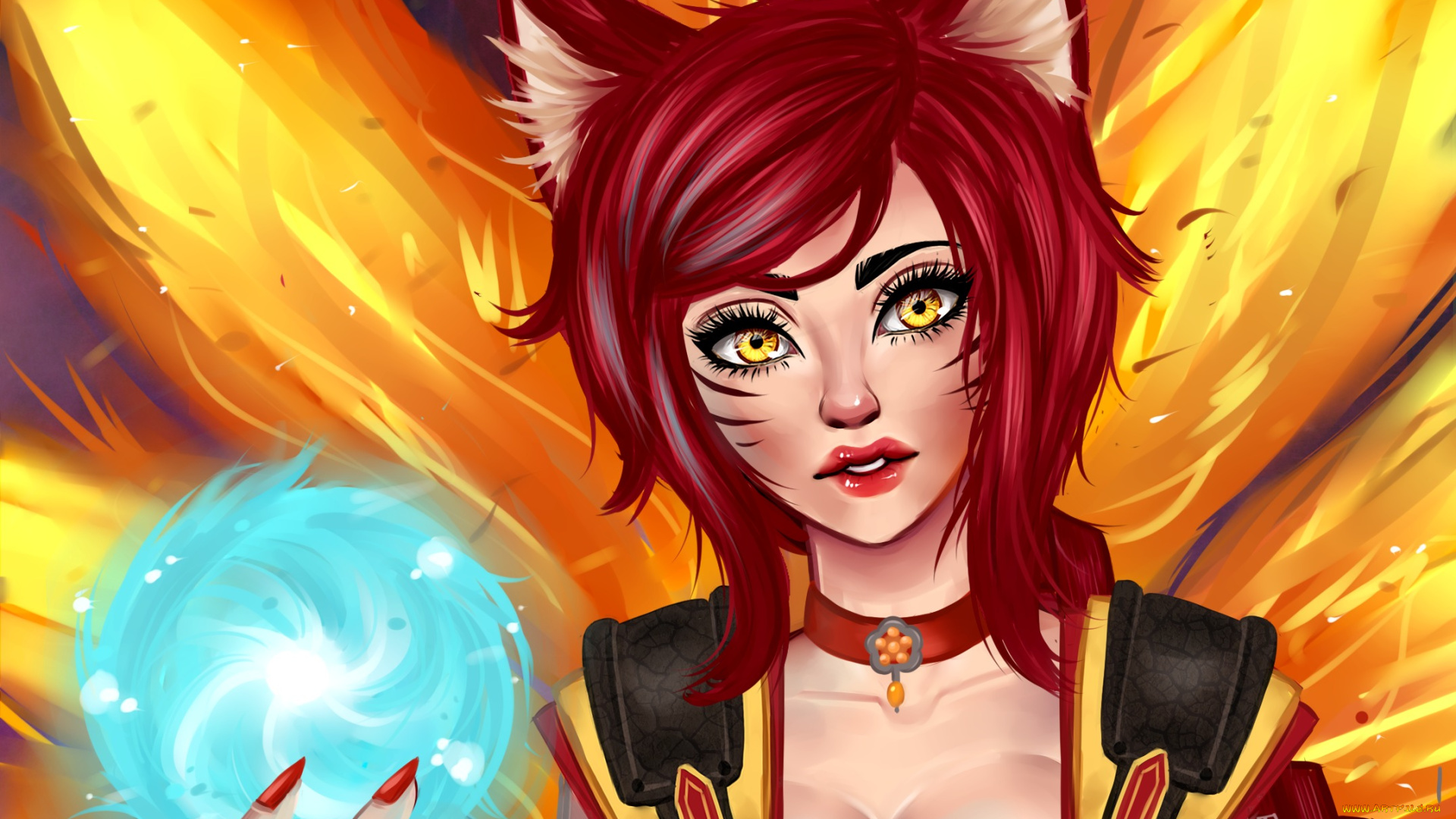 видео, игры, league, of, legends, магия, firefox, ахри, ahri, league, of, legends