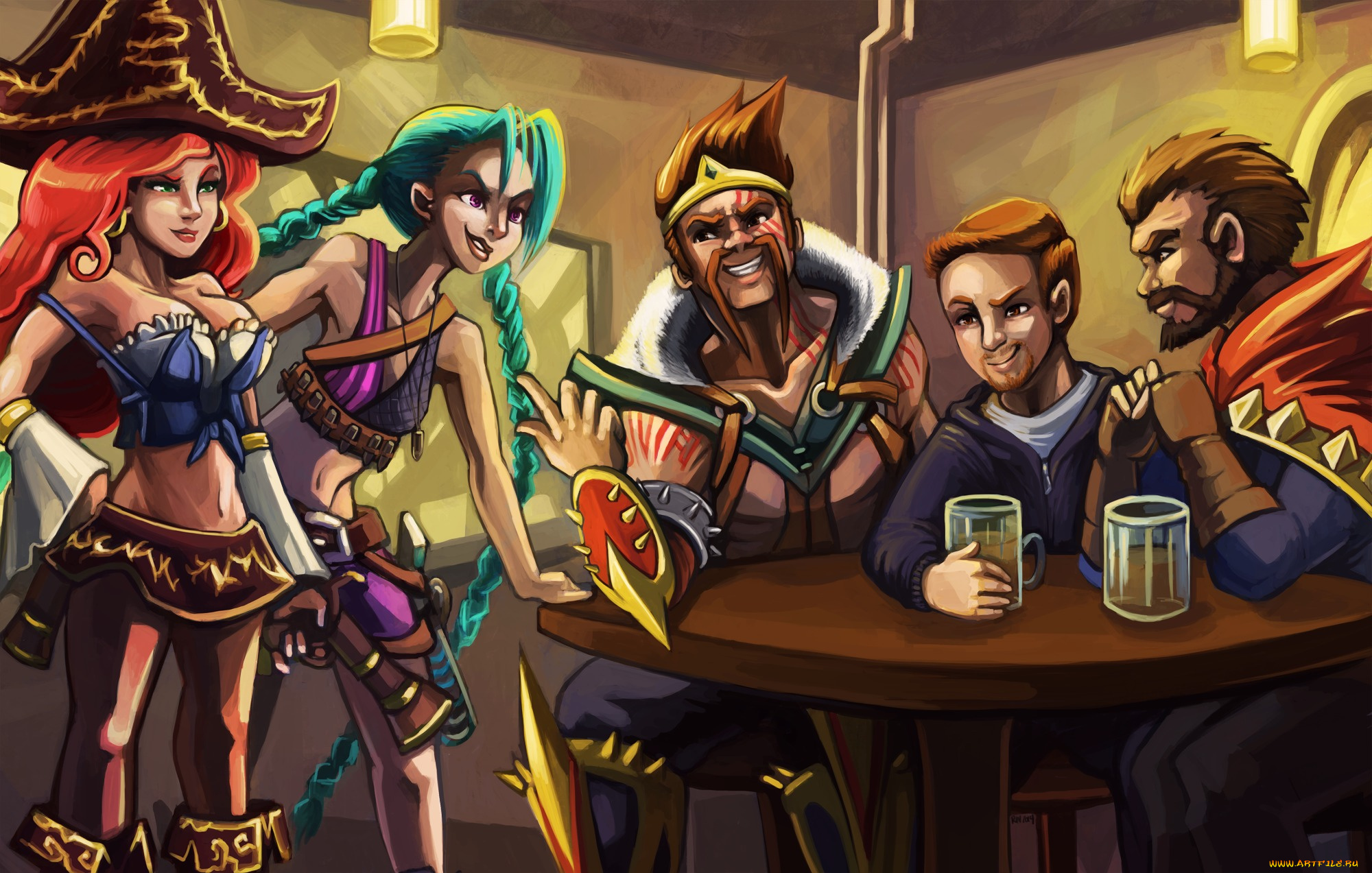 видео, игры, league, of, legends, арт, стаканы, league, of, legends, lol, мужчины, jinx, miss, fortune