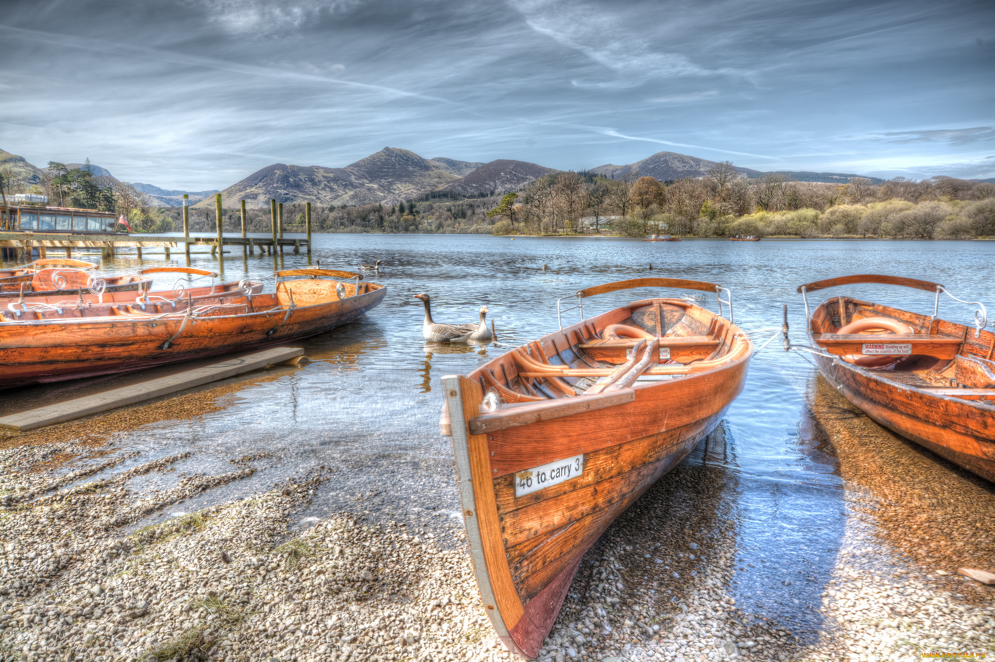 корабли, лодки, , шлюпки, река, горы