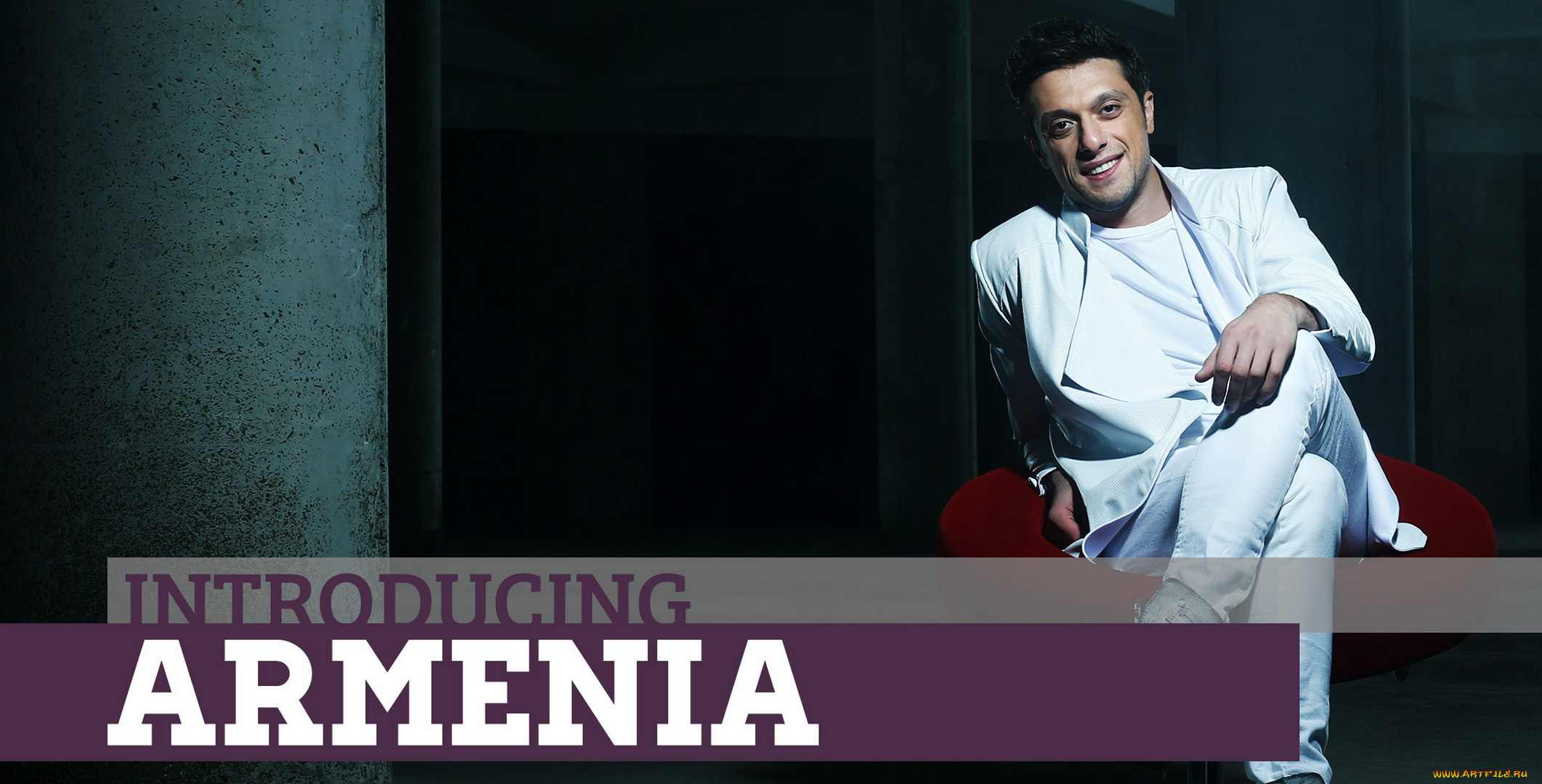 музыка, евровидение, стены, костюм, кресло, улыбка, певец, армения, арам